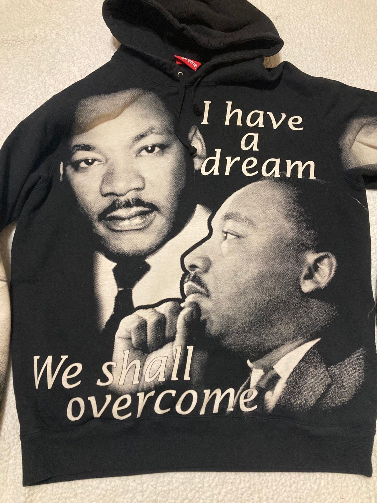 Pre-owned Supreme Mlk “i Have A Dream” Hoodie (free Button) In Black