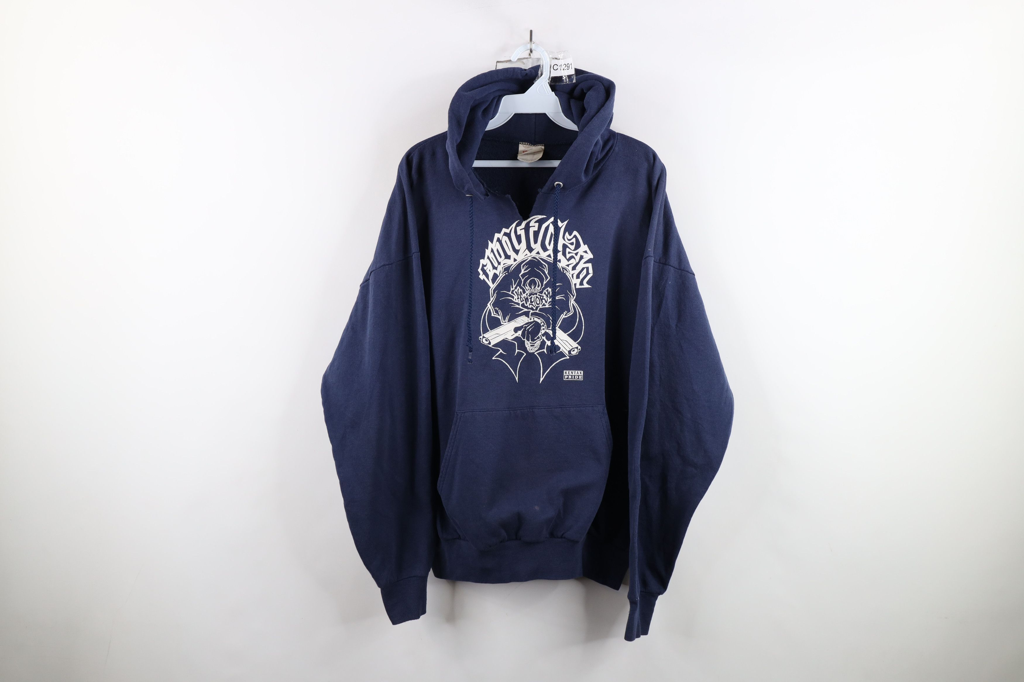 Vintage Vintage 90s Streetwear Graffiti Hip Hop New York Hoodie Size US XL / EU 56 / 4 - 1 Thumbnail