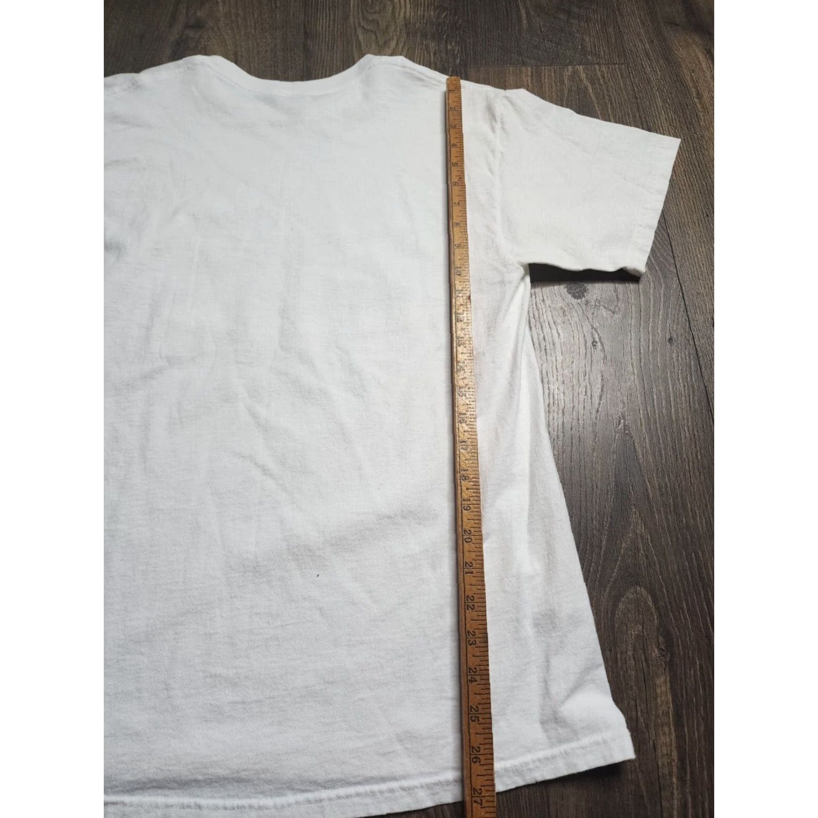 Fruit Of The Loom VINTAGE Fruit of the Loom T-Shirt Shirt Mens L Iowa City Patriotic Flag Distressed White 1990s Graphic Tee Mens Size US L / EU 52-54 / 3 - 2 Thumbnail