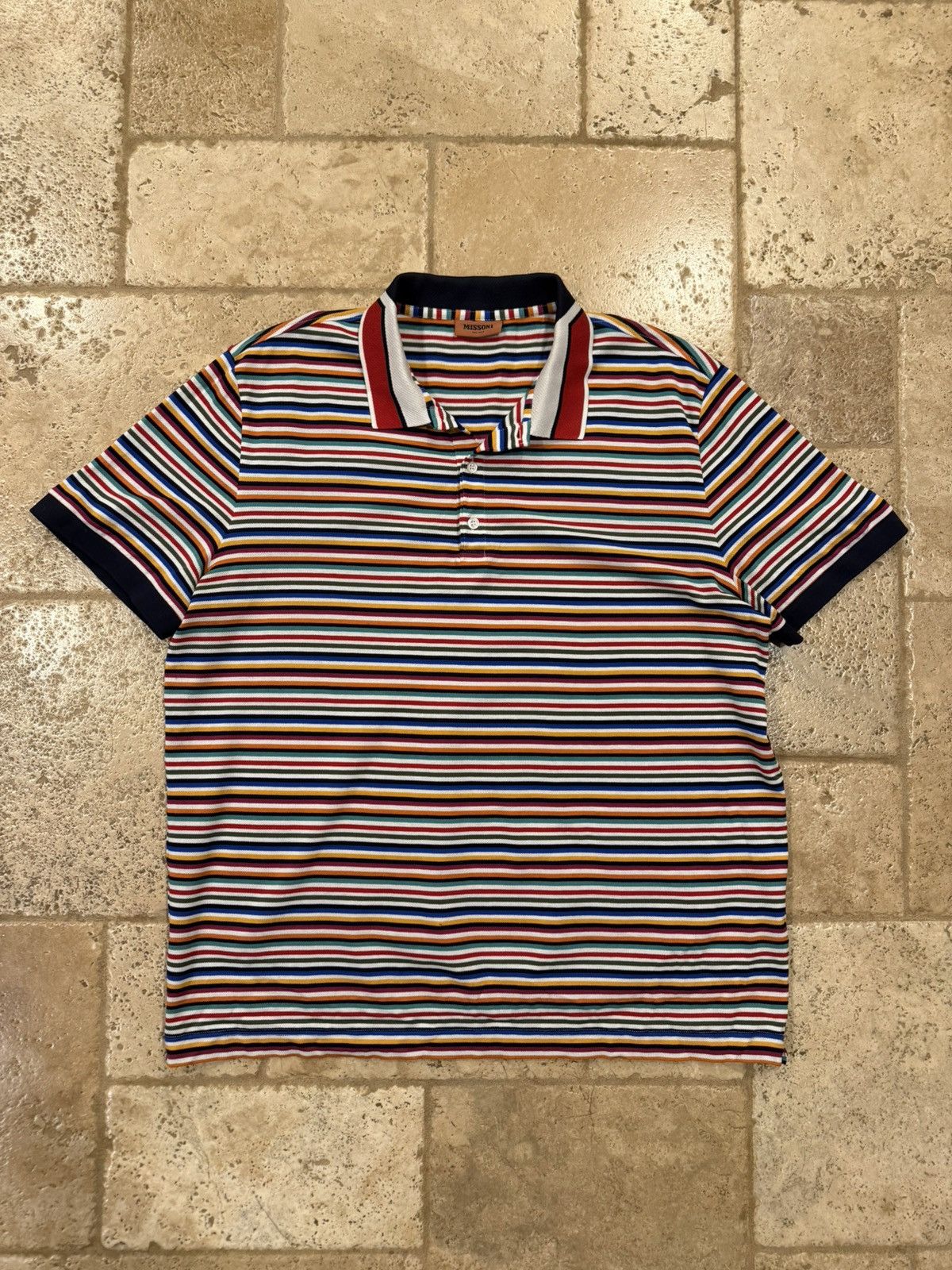 Missoni Missoni Multicolor Striped Polo Shirt Size US XL / EU 56 / 4 - 3 Thumbnail
