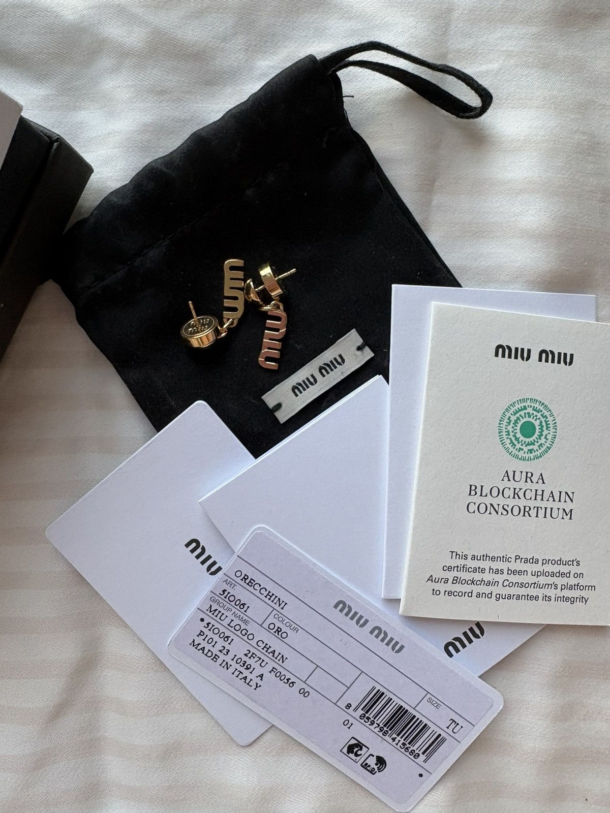 Miu Miu Miu miu dangling logo earrings Size ONE SIZE - 2 Thumbnail