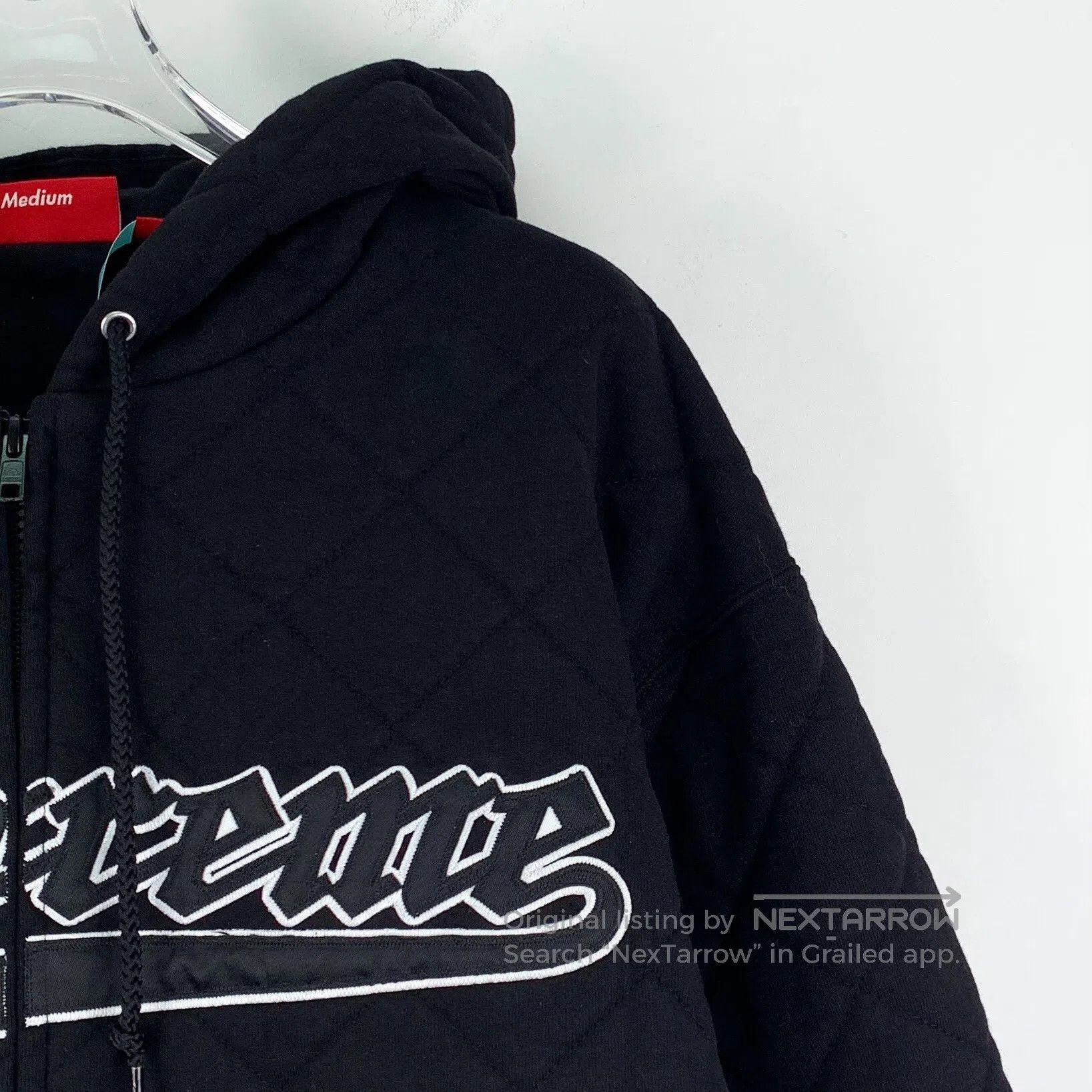 Supreme Supreme Black logo lettering embroidery cotton hooded draw Size US M / EU 48-50 / 2 - 3 Thumbnail