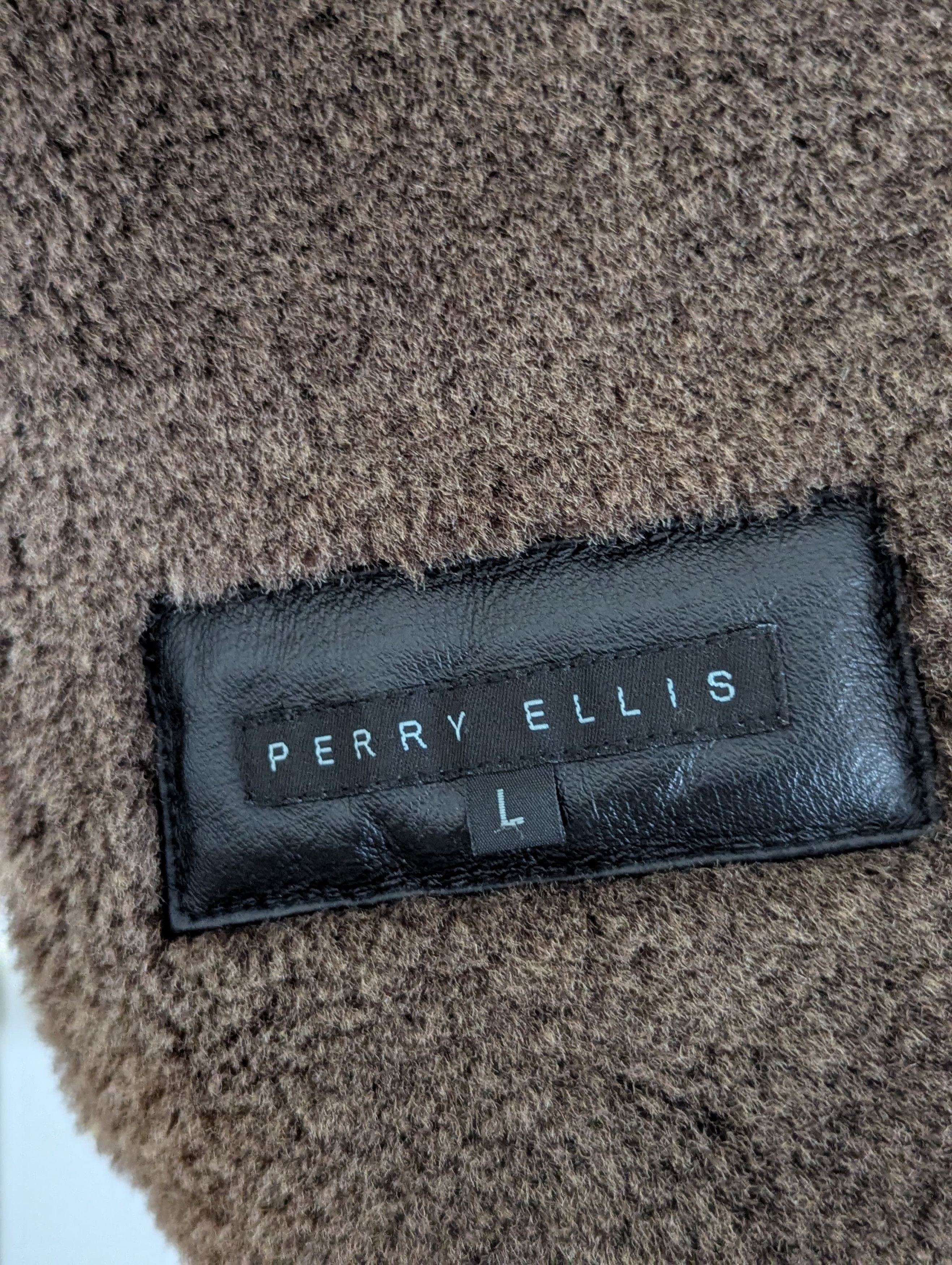 Perry Ellis Vintage Leather and Fur Jacket by Perry Ellis Size US L / EU 52-54 / 3 - 8 Thumbnail