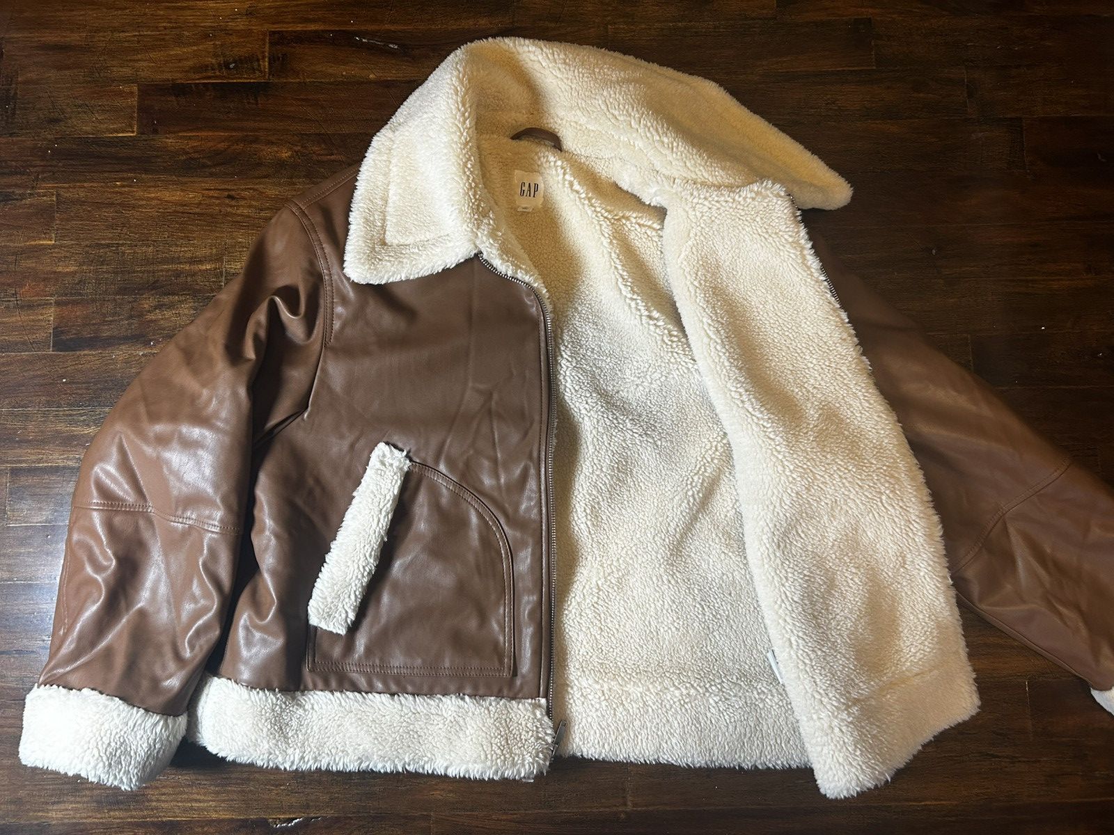Gap Womens Leather Jacket XL Size XL / US 12-14 / IT 48-50 - 2 Thumbnail
