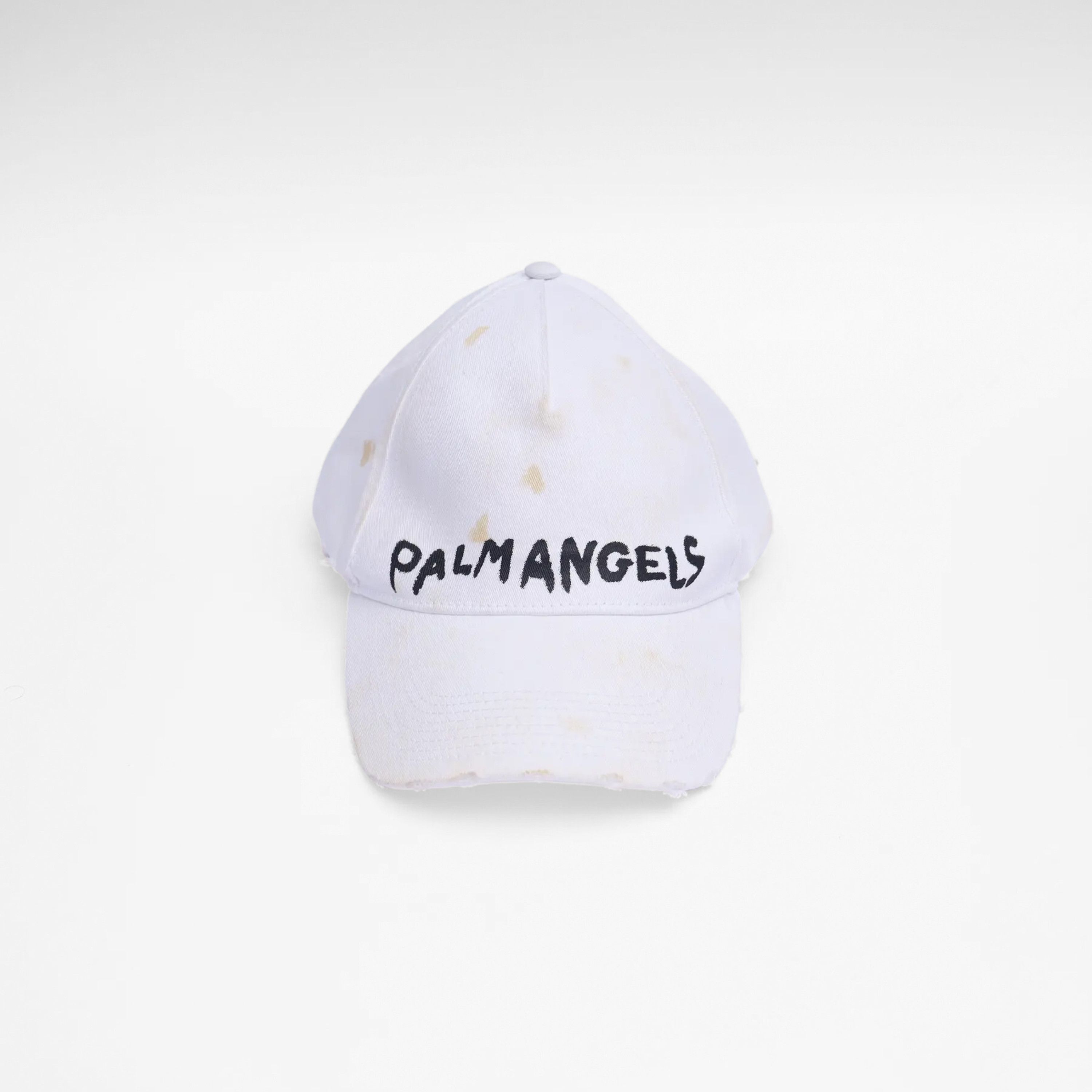 Palm Angels PALM ANGELS Logo Detailed Baseball Hat WHITE  display picture 1