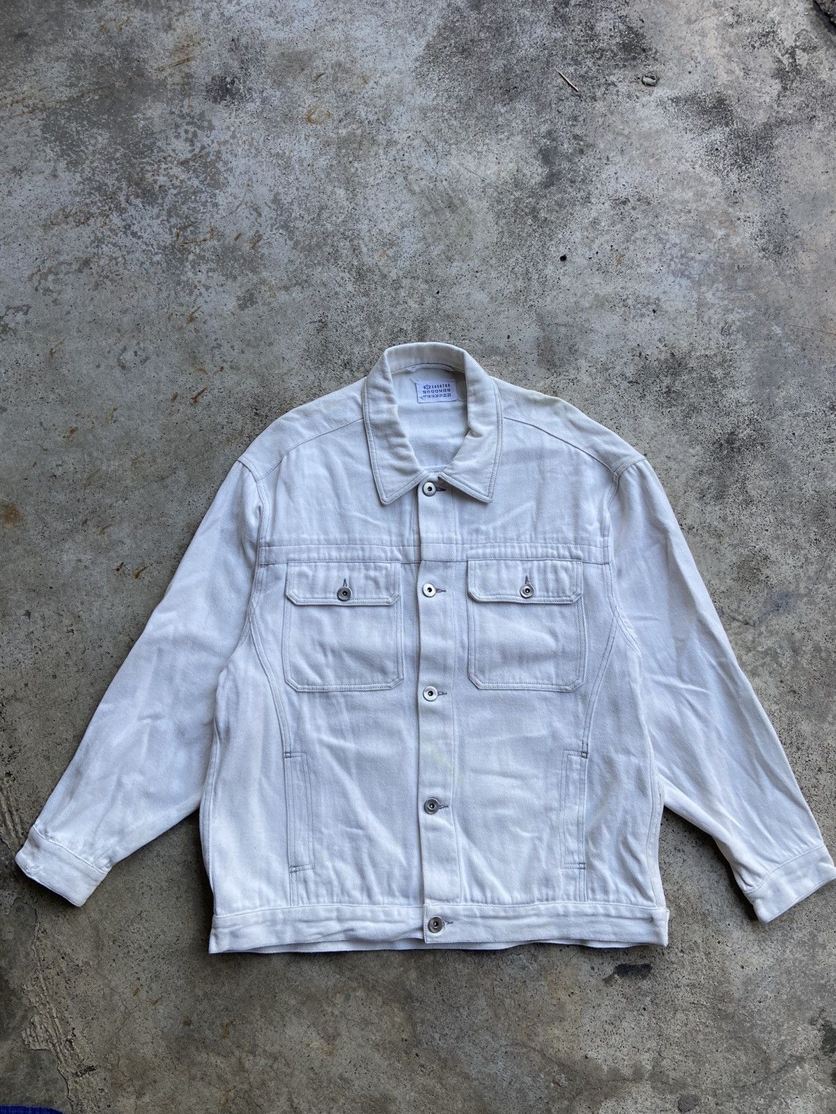 Maison Margiela SS2020 Maison Margiela Off White Denim Oversized Jacket Size US L / EU 52-54 / 3 - 1 Thumbnail