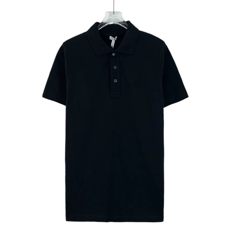 Loewe Loewe Black logo embroidered cotton collar short sleeve Po Size S / US 4 / IT 40 - 1 Thumbnail