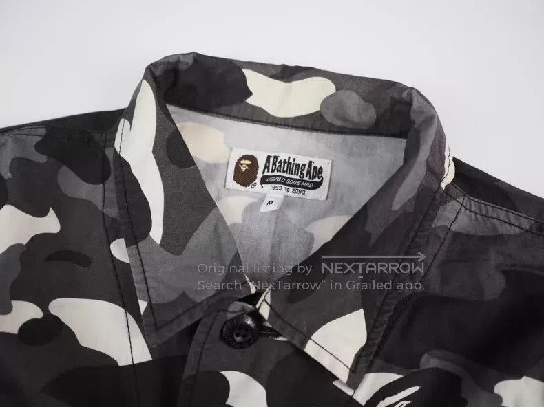 Bape BAPE Grey Camouflage Work Pocket Shirt Size US M / EU 48-50 / 2 - 3 Thumbnail