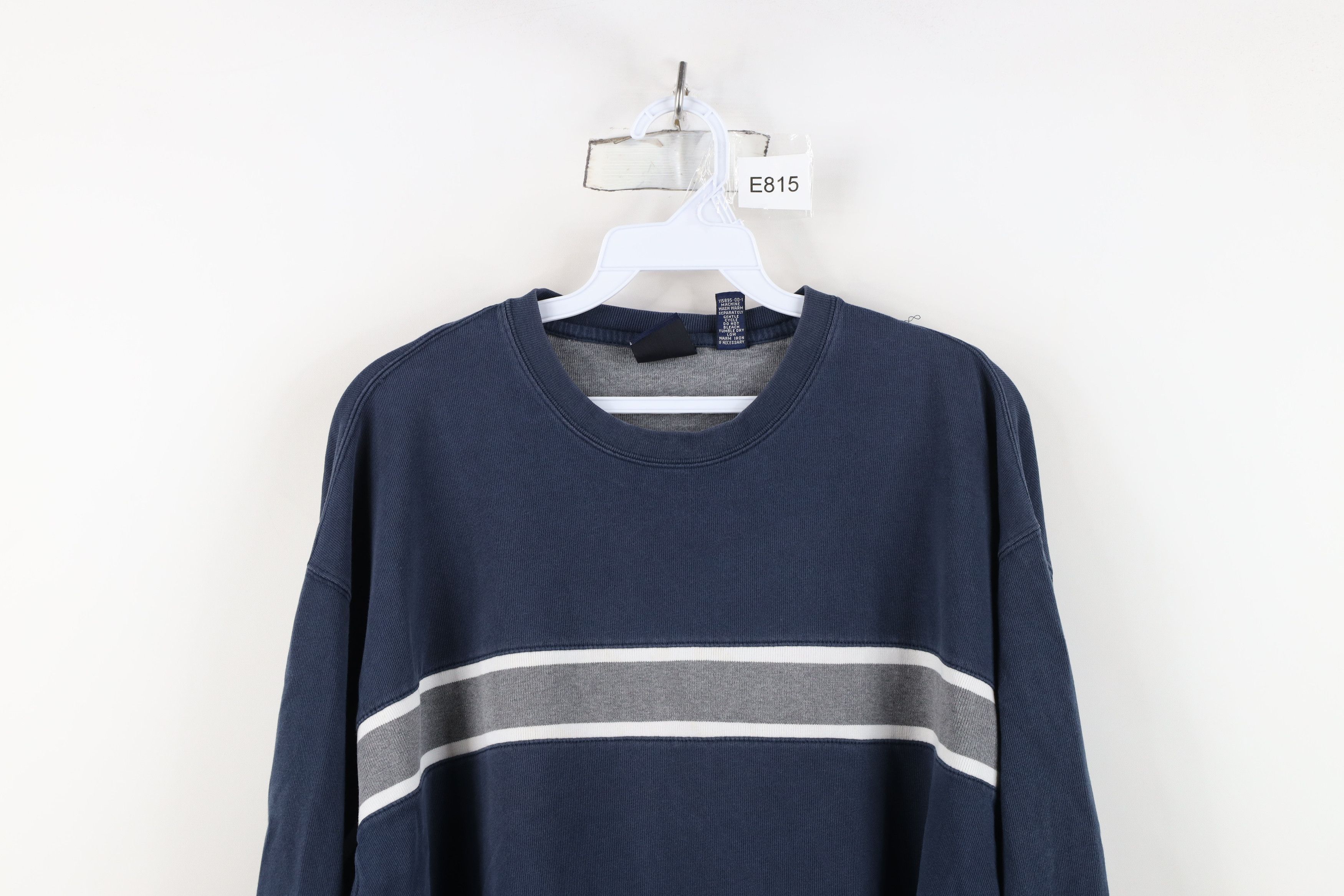 Gap Vintage 90s Gap Block Ribbed Knit Long Sleeve T-Shirt Blue Size US XL / EU 56 / 4 - 2 Thumbnail