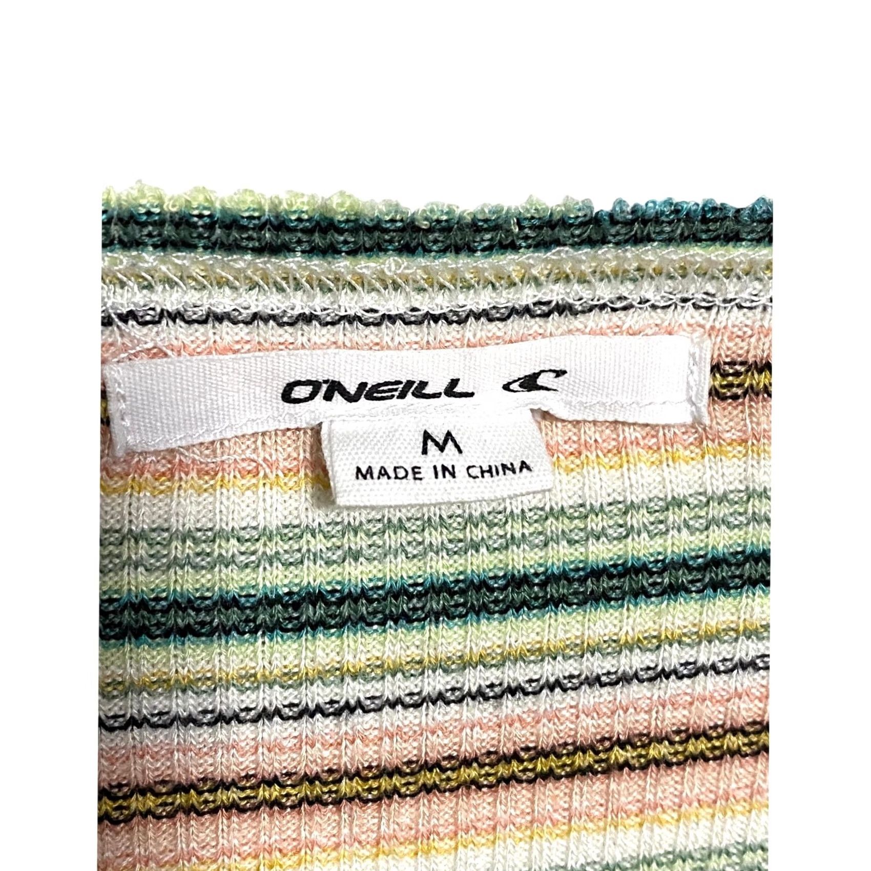 O'Neill O'Neill Striped Boxy Ribbed Crop Shirt Women M Striped Casual Summer Y2K Ray on Rayon Polyester Spandex Web Shirt Women Mens? Size M / US 6-8 / IT 42-44 - 5 Thumbnail