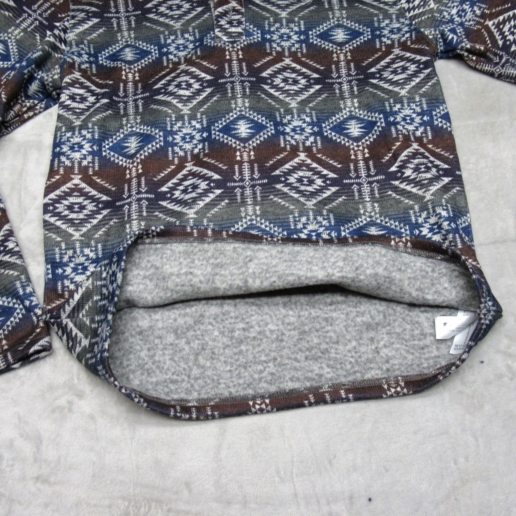 Ariat Ariat Sweater Shirt Mens S Aztec Southwestern Fleece Mock Neck Quarter Button Multicolor Geometric Western Outdoor Casual Fall Winter Spring Size US S / EU 44-46 / 1 - 3 Thumbnail