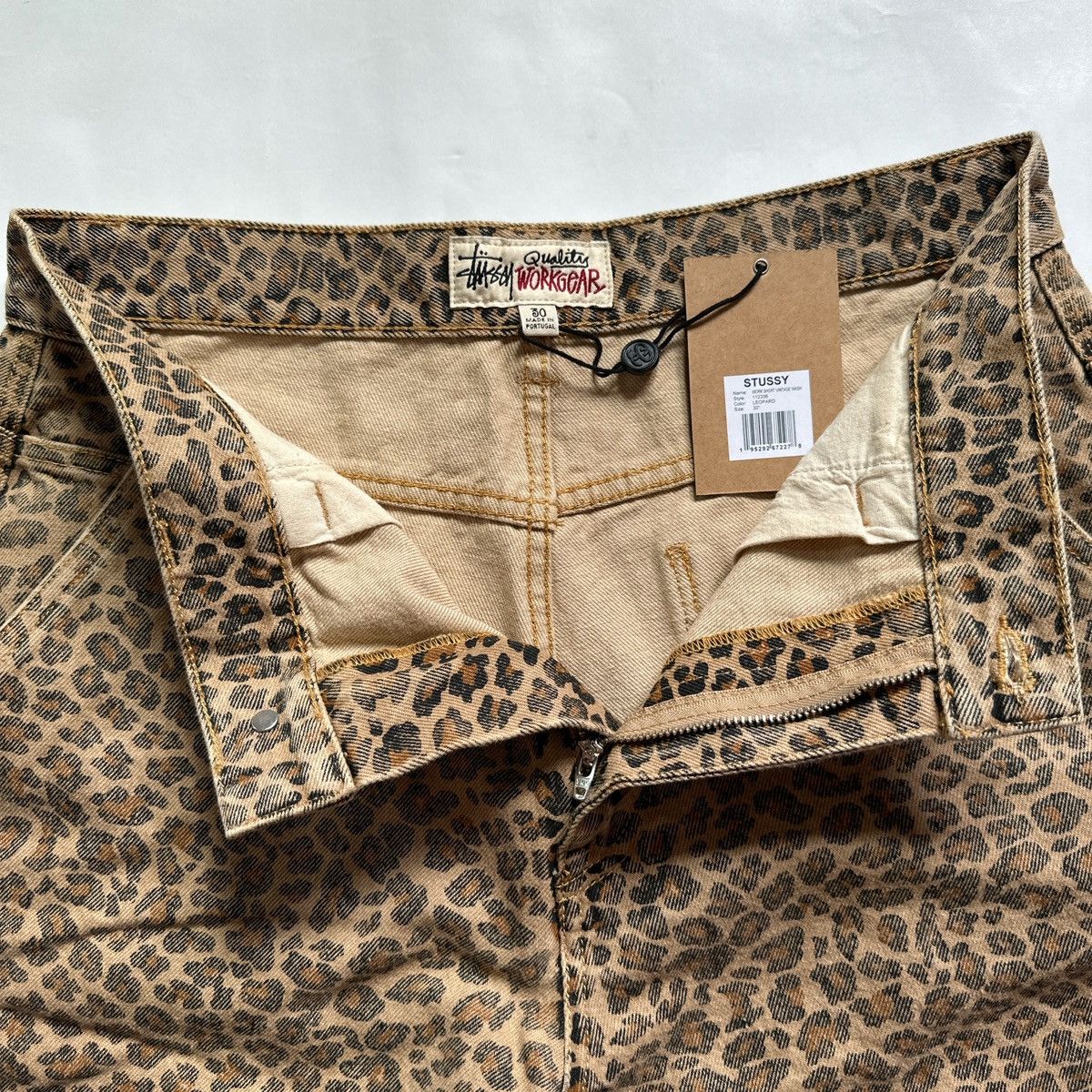 Stussy Stussy leopard cheetah denim work short jort SS26 30W Size US 30 / EU 46 - 4 Thumbnail