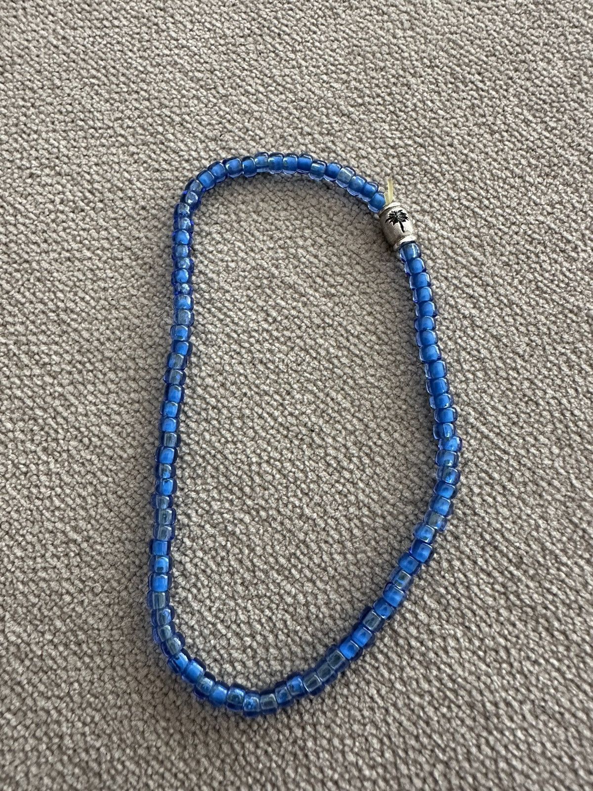image of Luis Morais Palm Tree Enameled Beaded Bracelet in Blue, Women's