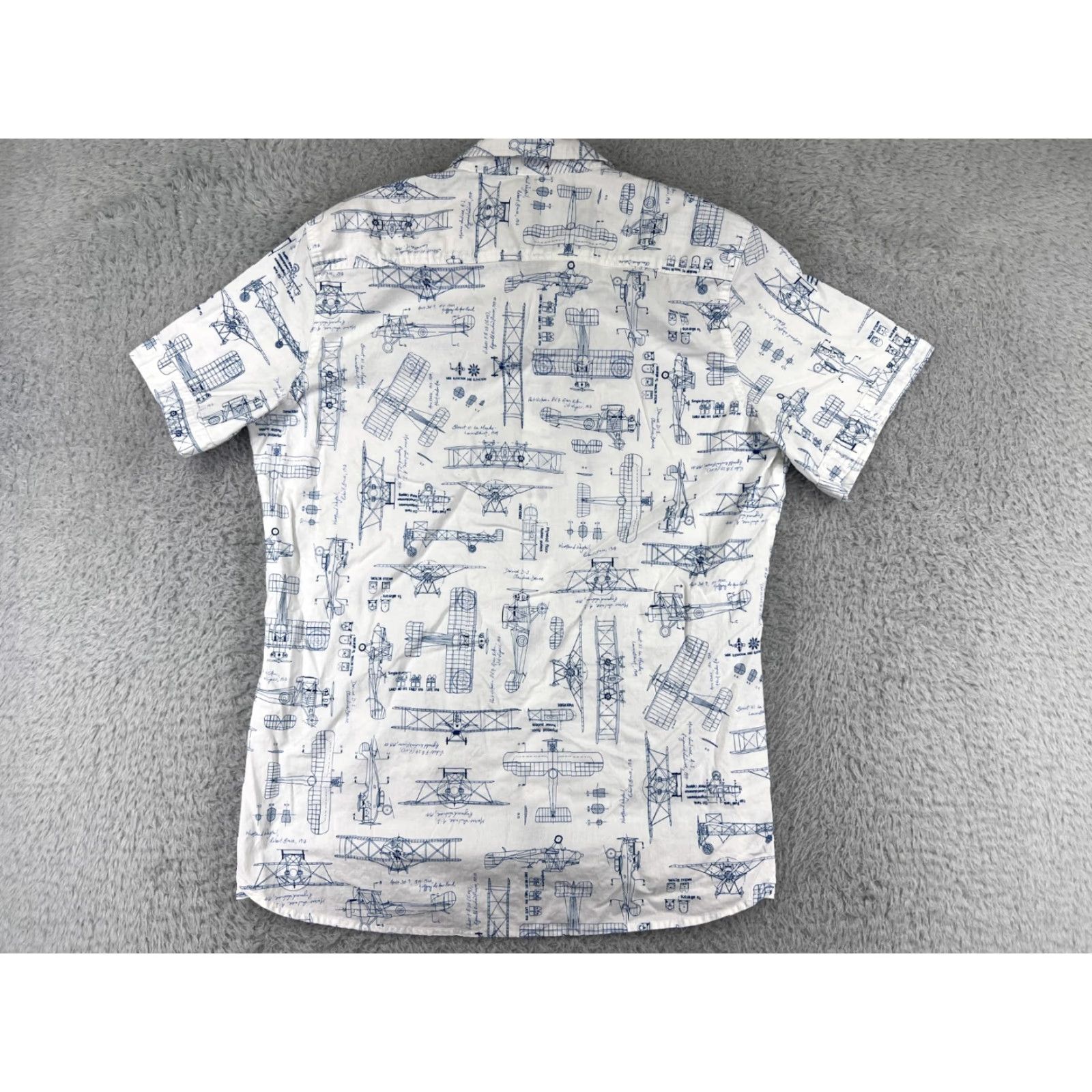 Commission Mission Shirt Mens Large White Blueprint Aircraft Drafting Engineering STEM USA Shirt Size US L / EU 52-54 / 3 - 2 Thumbnail