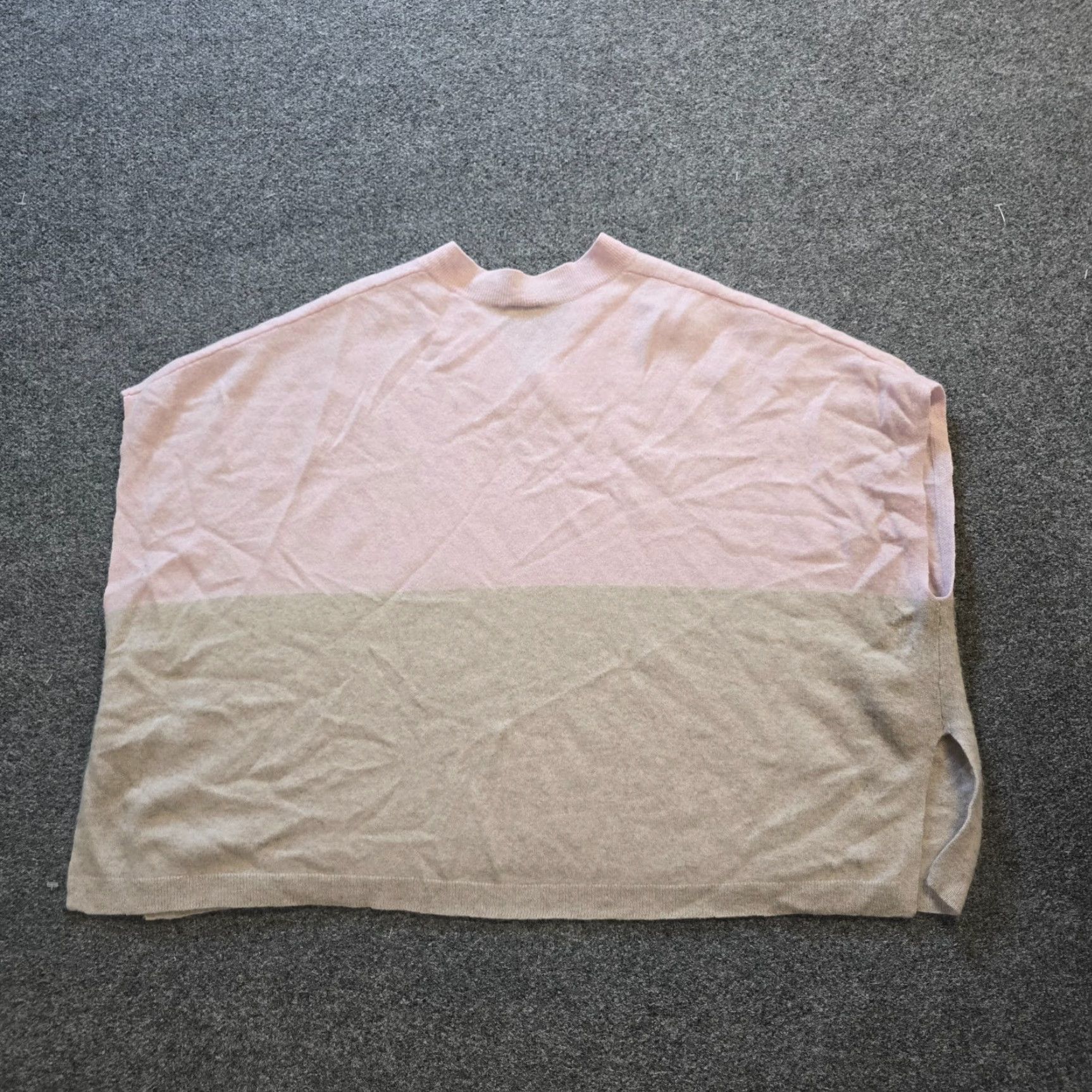 Pinko Kinross Sweater Womens One Size Pink Cashmere Colorblocked Poncho Knit Casual Size ONE SIZE - 6 Thumbnail
