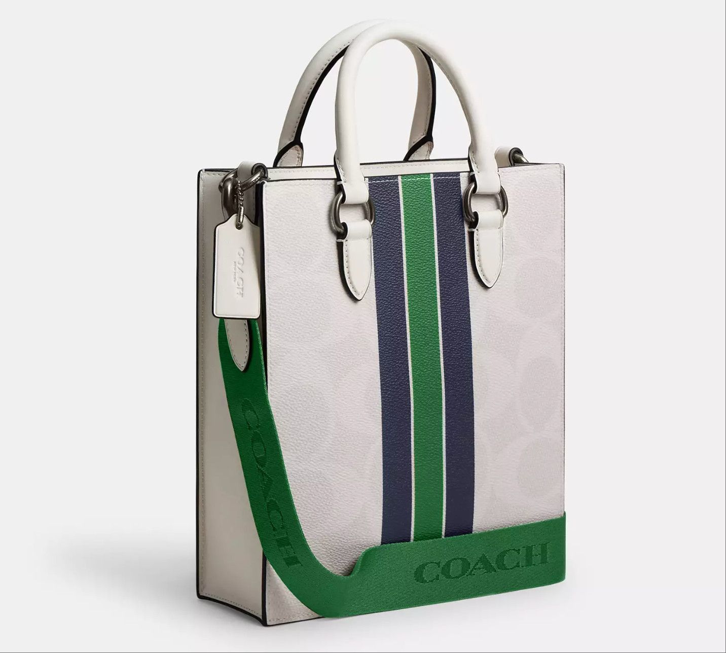 Coach Dylan Tote Bag In Signature Canvas With Varsity Stripe CBI38 Size ONE SIZE - 12 Thumbnail