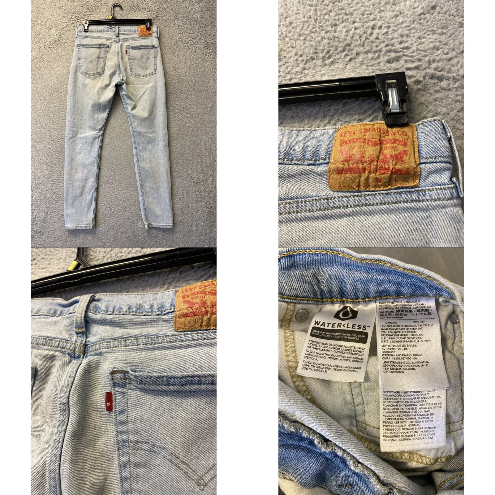 Levi's Levi’s 510 Jeans Men’s 32x32 Light Blue Mid Rise Distressed Straight Denim /0633 Size US 32 / EU 48 - 8 Thumbnail