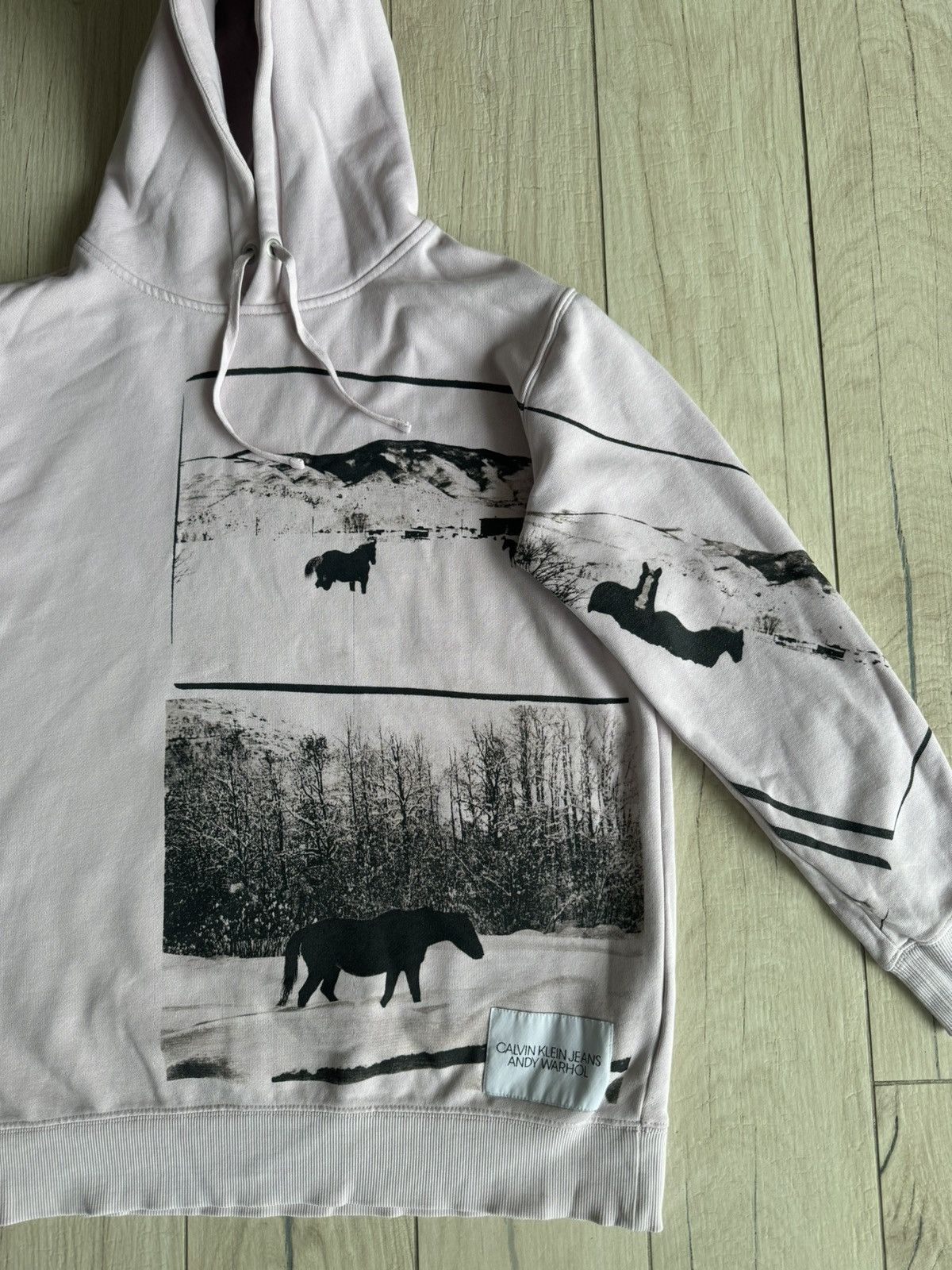 Calvin Klein 205W39NYC Calvin Klein X Andy Warhol Horseprint Baby Pink Hoodie Size US M / EU 48-50 / 2 - 7 Thumbnail