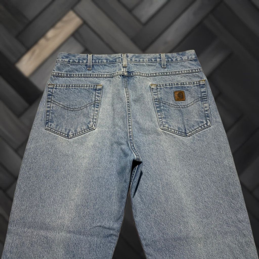 Carhartt VINTAGE Carhartt Jeans Mens 36x31 Blue Denim Relaxed Fit Workwear Straight 5-Pocket Logo Patch Mens Size US 36 / EU 52 - 1 Thumbnail