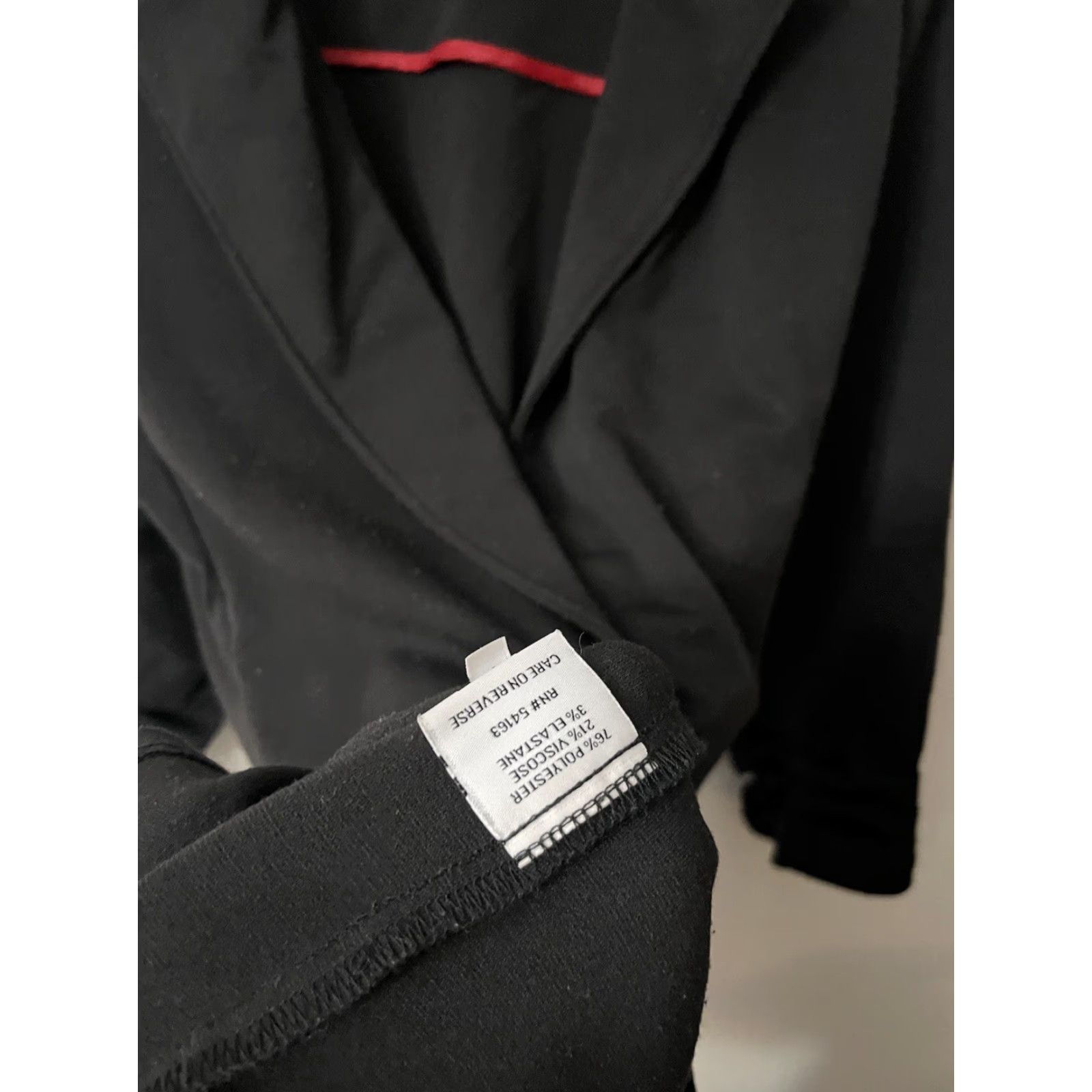 Tommy Hilfiger TOMMY HILFIGER Women's Blazer Size 8 Black One-Button 3/4 Sleeve Regular Fit Solid Size M / US 6-8 / IT 42-44 - 6 Thumbnail