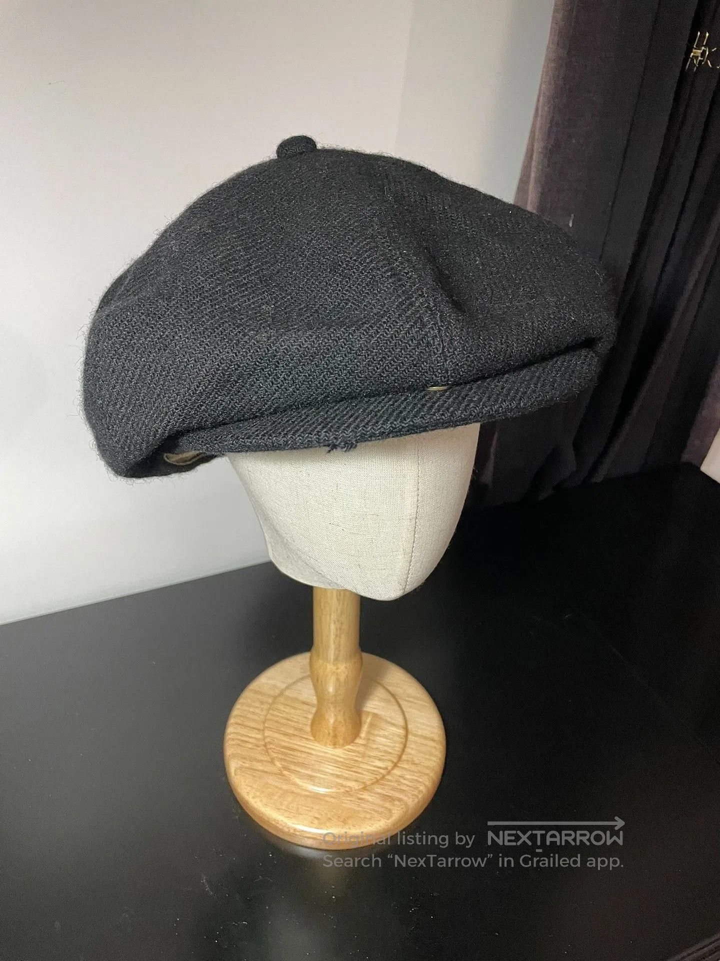 Nigel Cabourn Nigel Cabourn Vintage Black Wool Newsboy Cap. Size ONE SIZE - 1 Thumbnail
