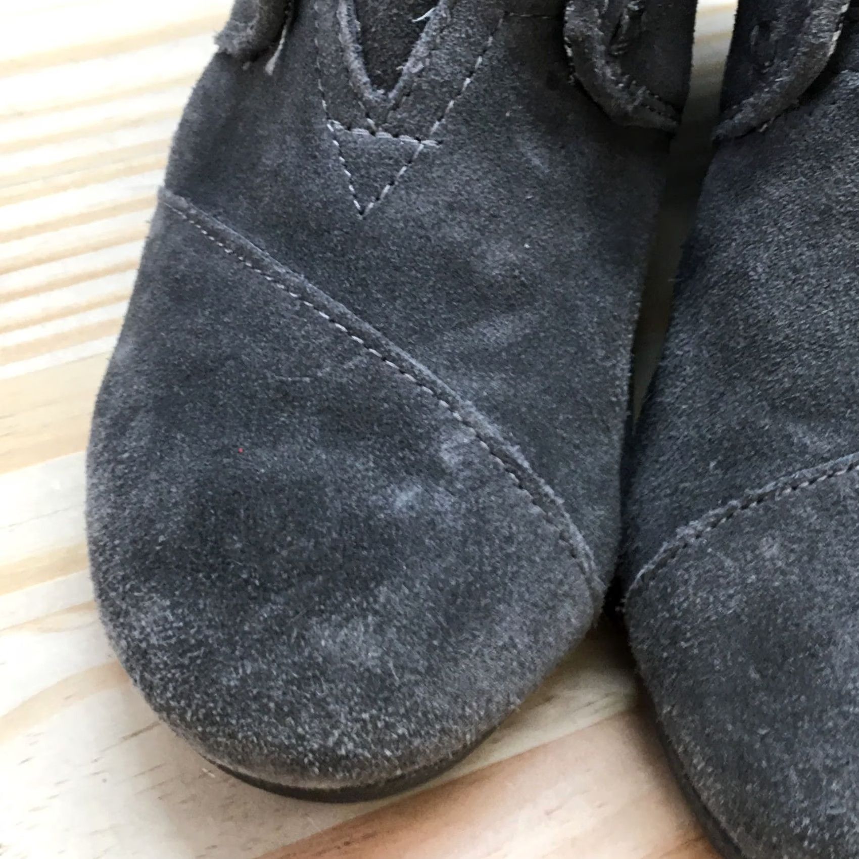 Toms Toms Boots Womens 6 Desert Ankle Booties Gray Suede Lace Up Wedge Casual Size US 6 / IT 36 - 5 Thumbnail