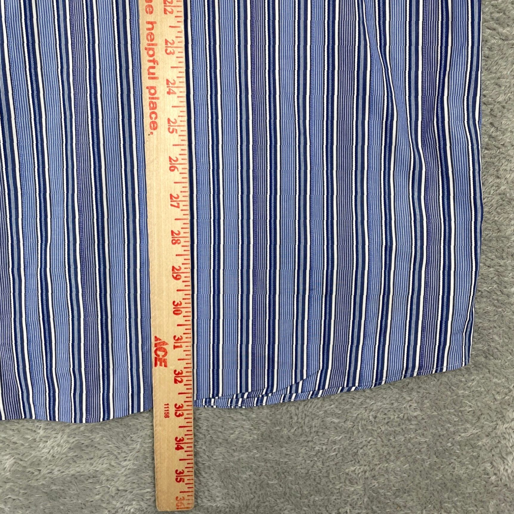 BUGATCHI Bugatchi Uomo Shirt Button-Down Long Sleeve Mens 2XL Blue Striped Classic Button-Up Shirt Mens Size US XXL / EU 58 / 5 - 6 Thumbnail