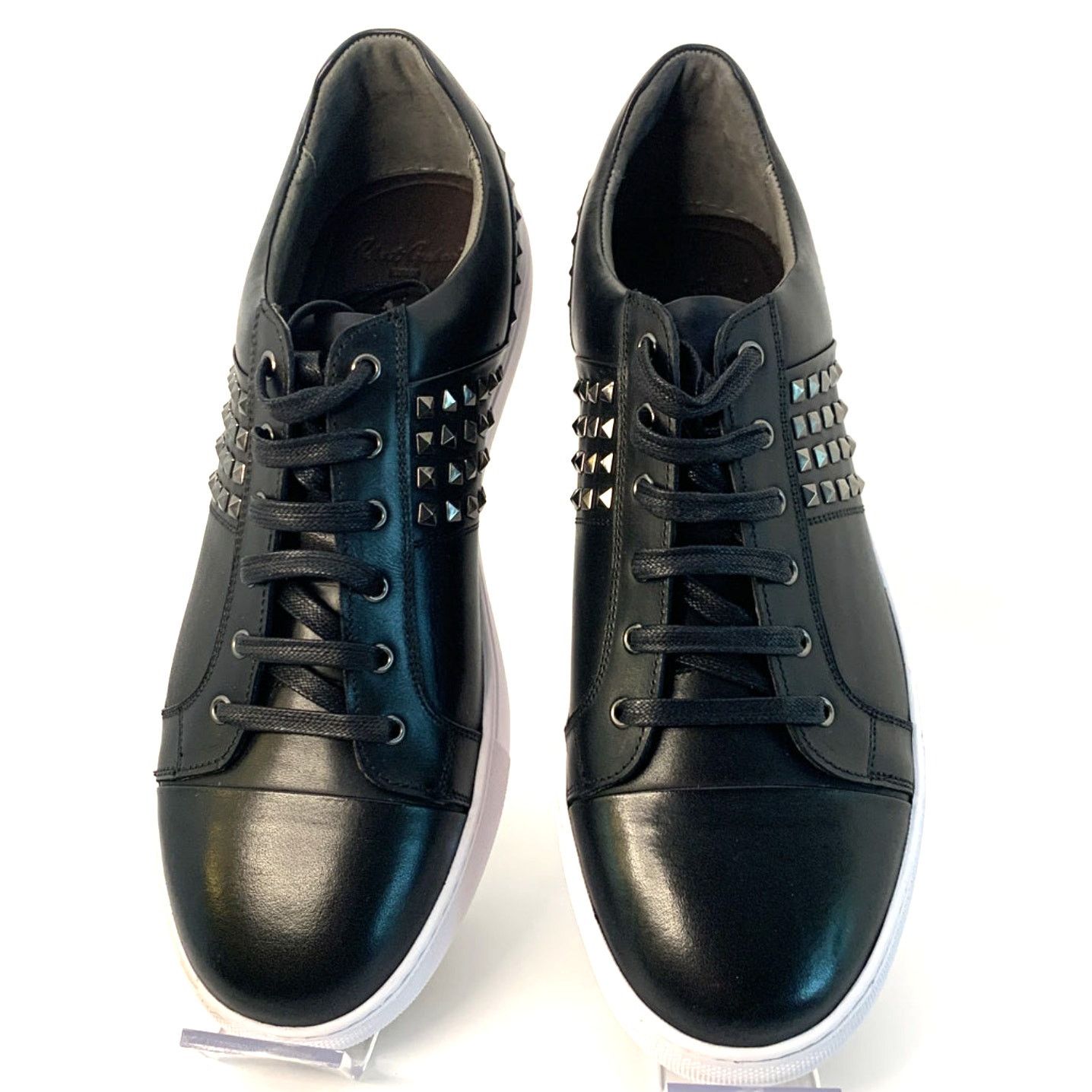 Robert Graham Robert Graham Studded Black Leather Sneakers | Sz 9 | NIB Size US 9 / EU 42 - 2 Thumbnail