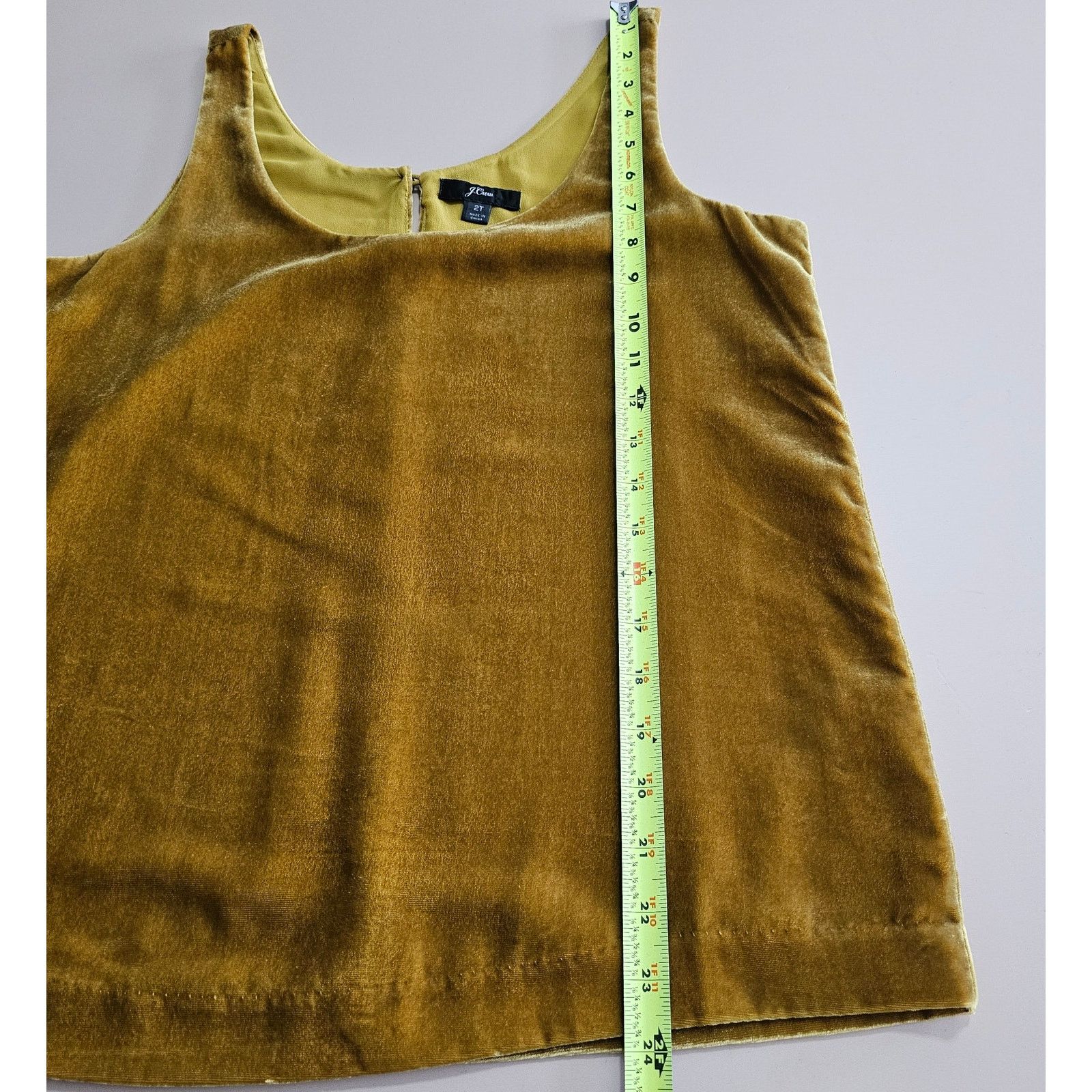 J.Crew J. Crew Antique Gold Velvet Cami Camisole Tank Top 2 Tall Size XS / US 0-2 / IT 36-38 - 7 Thumbnail