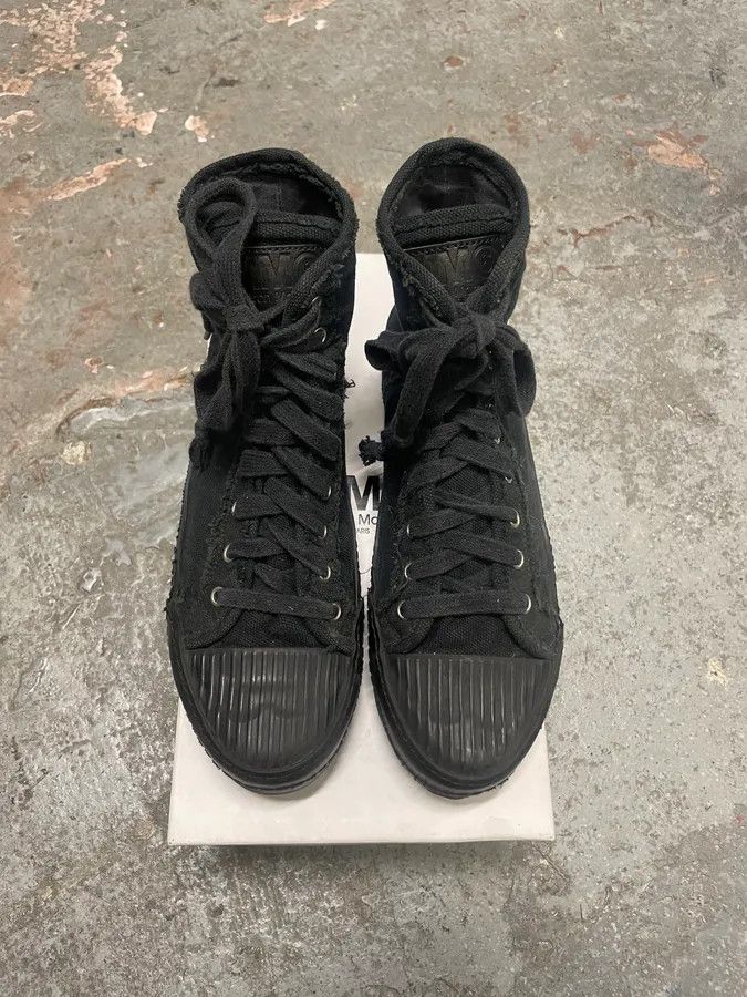 Maison Margiela Maison Margiela Black Distressed High Shoes Size US 9 / IT 39 - 2 Thumbnail