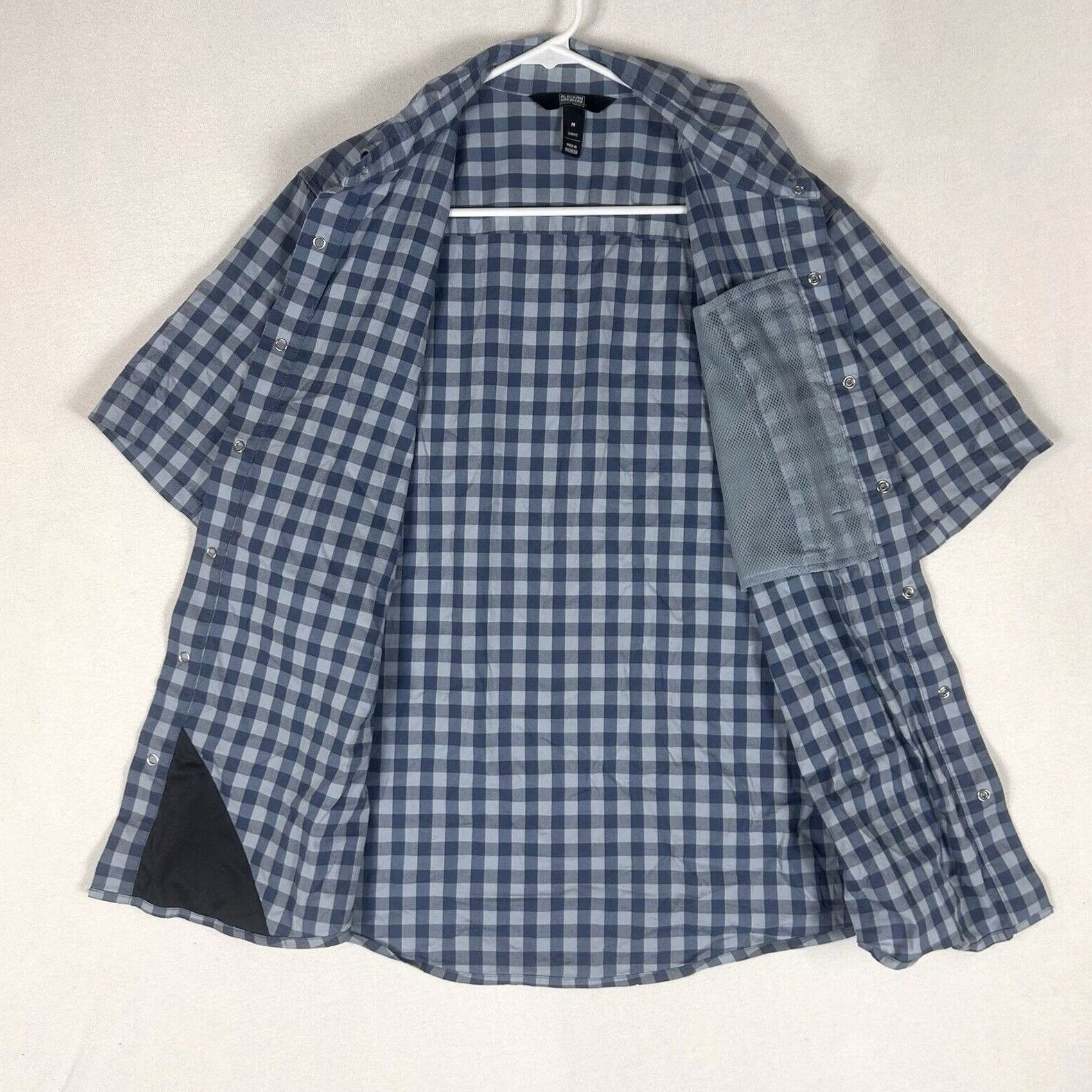 Vintage Alaskan Hardgear Button Up Shirt Blue Check Slim Fit Mens M Snap S/S Knit Cotton Blend Size US M / EU 48-50 / 2 - 7 Thumbnail