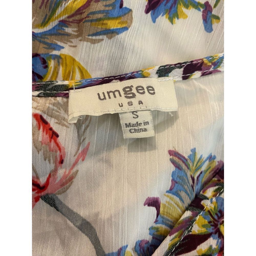 Other Umgee White Floral Draped Front Blouse – Size S – Ruffle Sle Size S / US 4 / IT 40 - 4 Thumbnail
