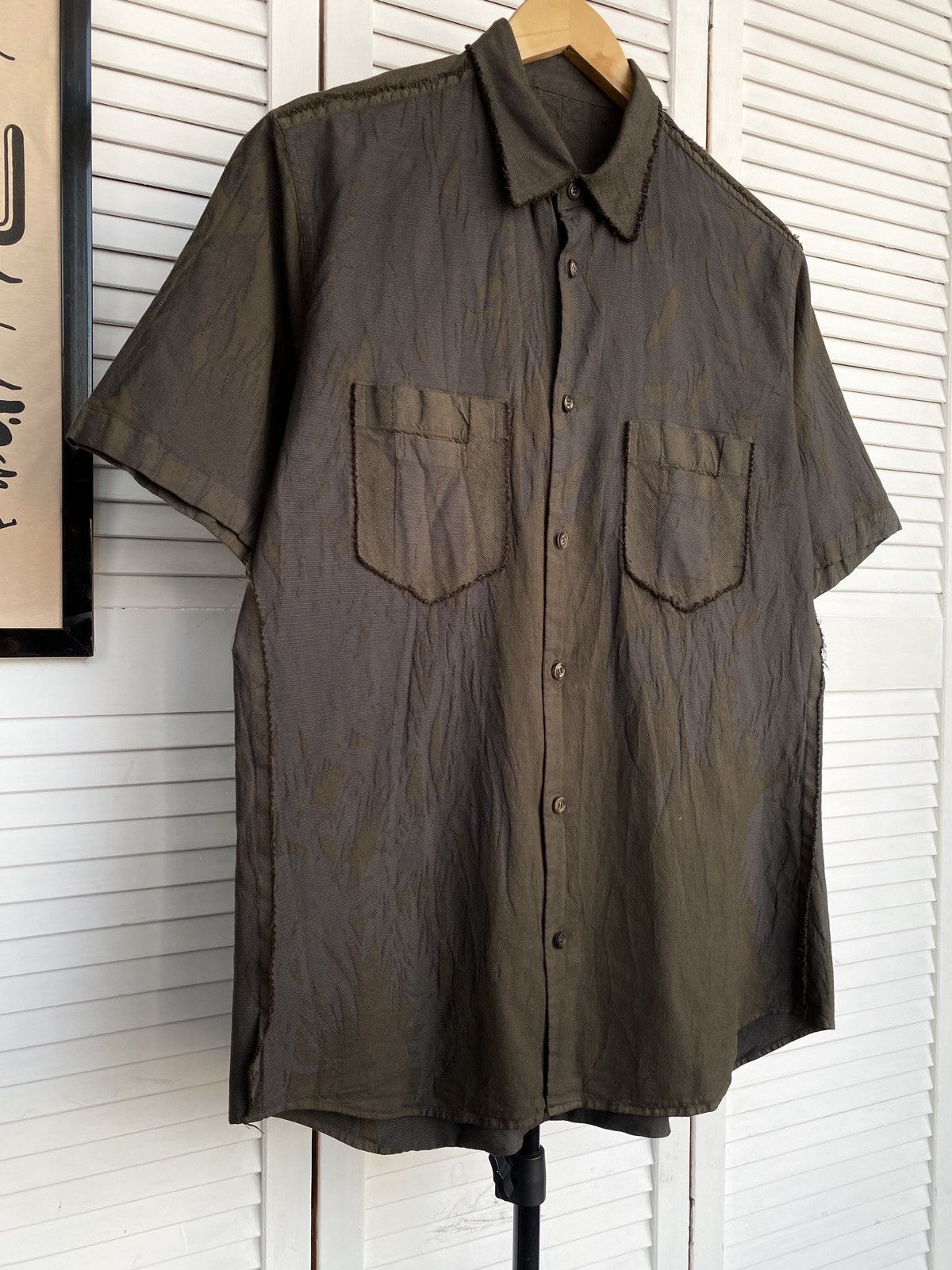 Issey Miyake × Japanese Brand × Vintage ISSEY MIYAKE A-POC "Shadow Stitch" Raw Edge Textured Shirt Size US M / EU 48-50 / 2 - 12 Thumbnail