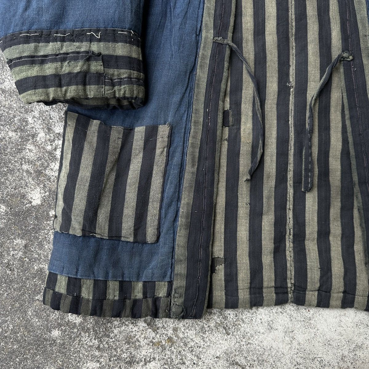Japanese Brand Shima Boro Kid Noragi Yukata Patchwork Japan antique jacket Size US S / EU 44-46 / 1 - 13 Thumbnail