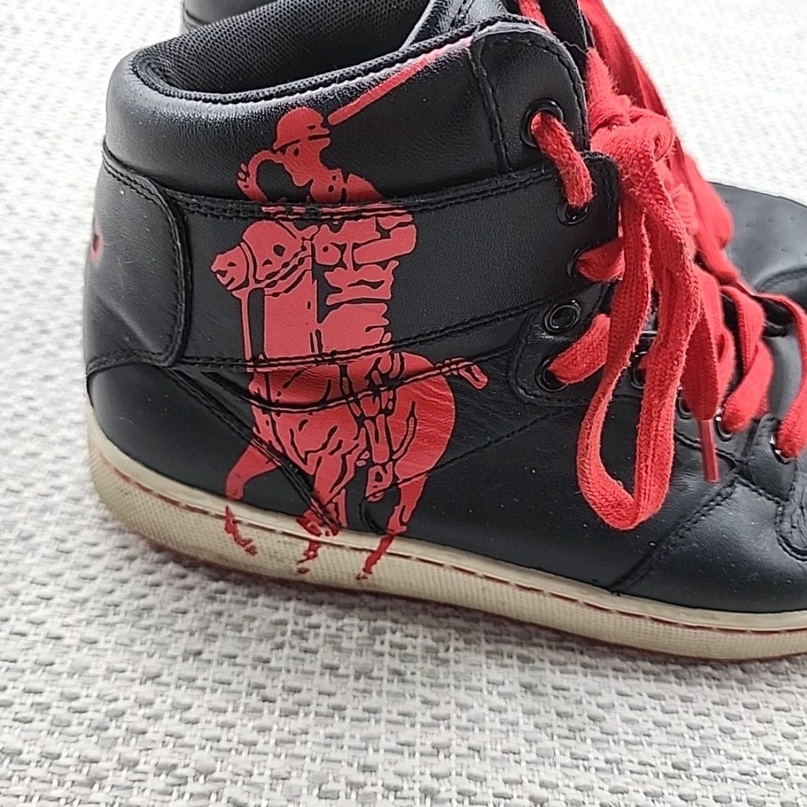 Polo Ralph Lauren Ralph Lauren Leather High Top Sneakers Mens 10.5 D Vance Black Big Pony Size US L / EU 52-54 / 3 - 2 Thumbnail