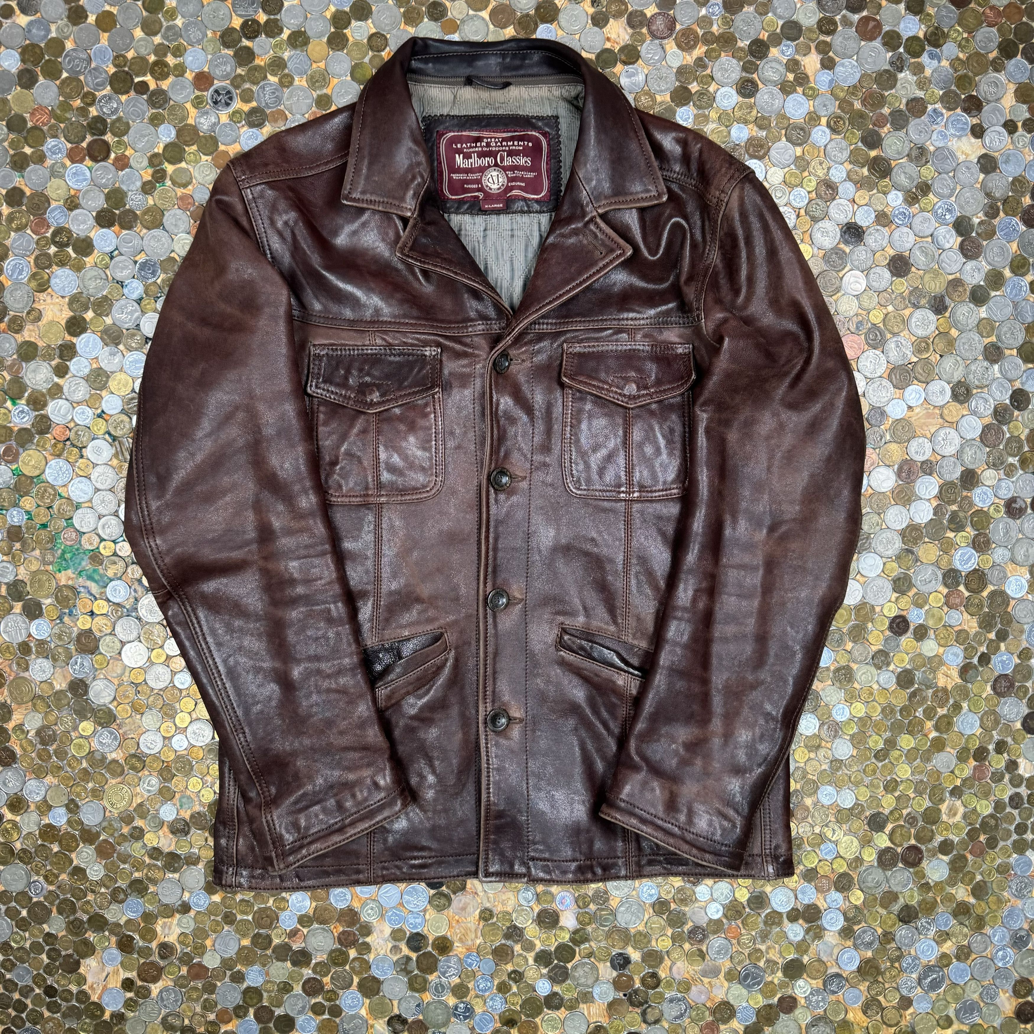 Marlboro Classics Marlboro Classics leather suit coat jacket 80s