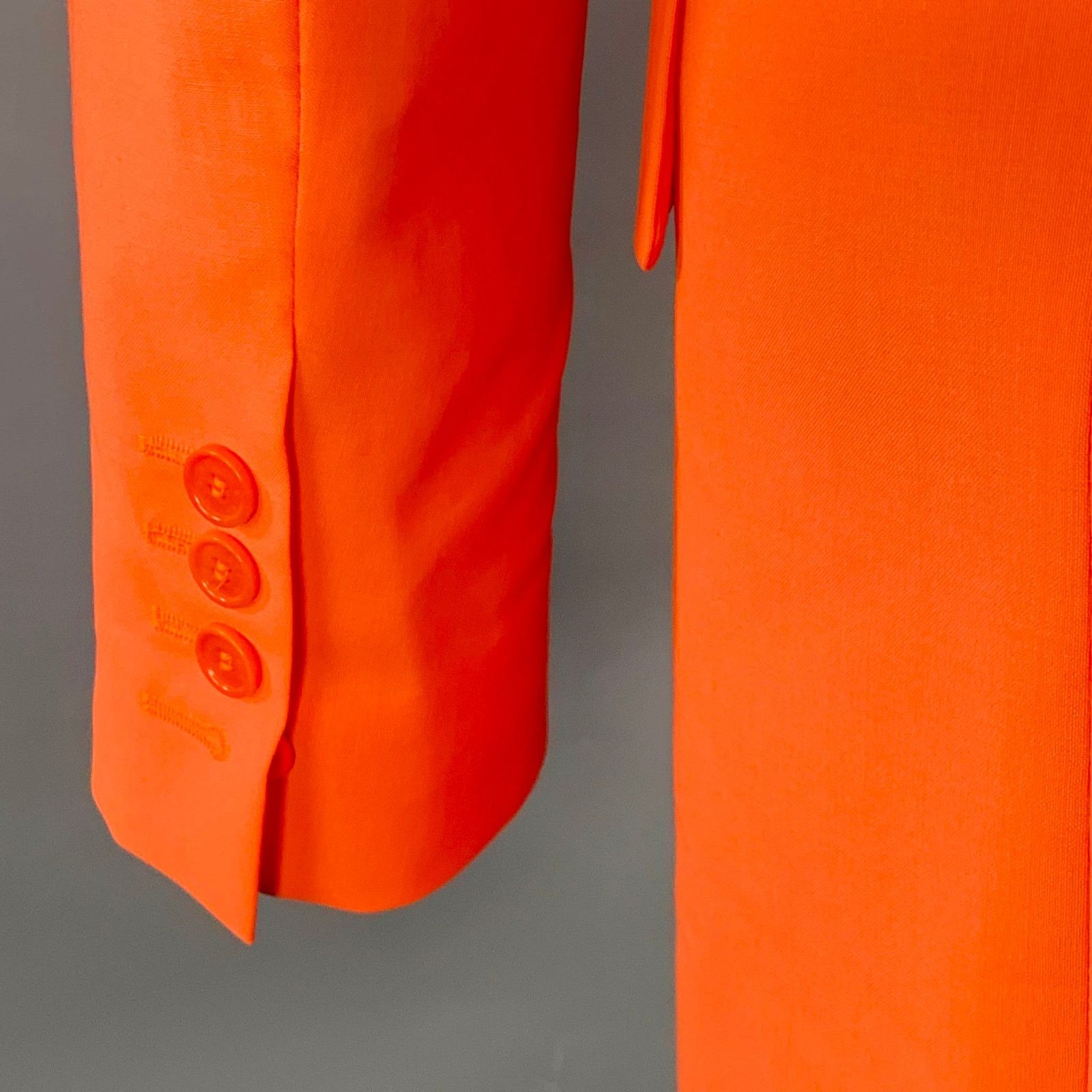MSGM MSGM Size 6 Orange Wool Peak Lapel Jacket Blazer Size M / US 6-8 / IT 42-44 - 4 Thumbnail