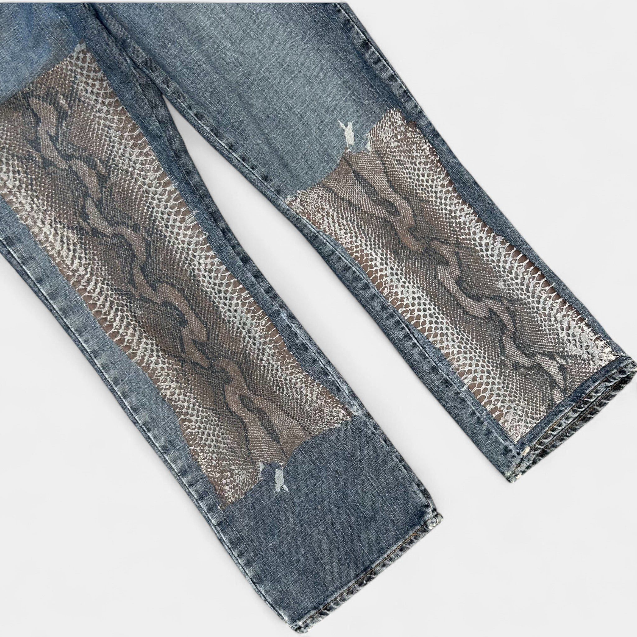 Just Cavalli Just Cavalli Denim Snakeskin Patchwork Jeans Size 28" / US 6 / IT 42 - 3 Thumbnail