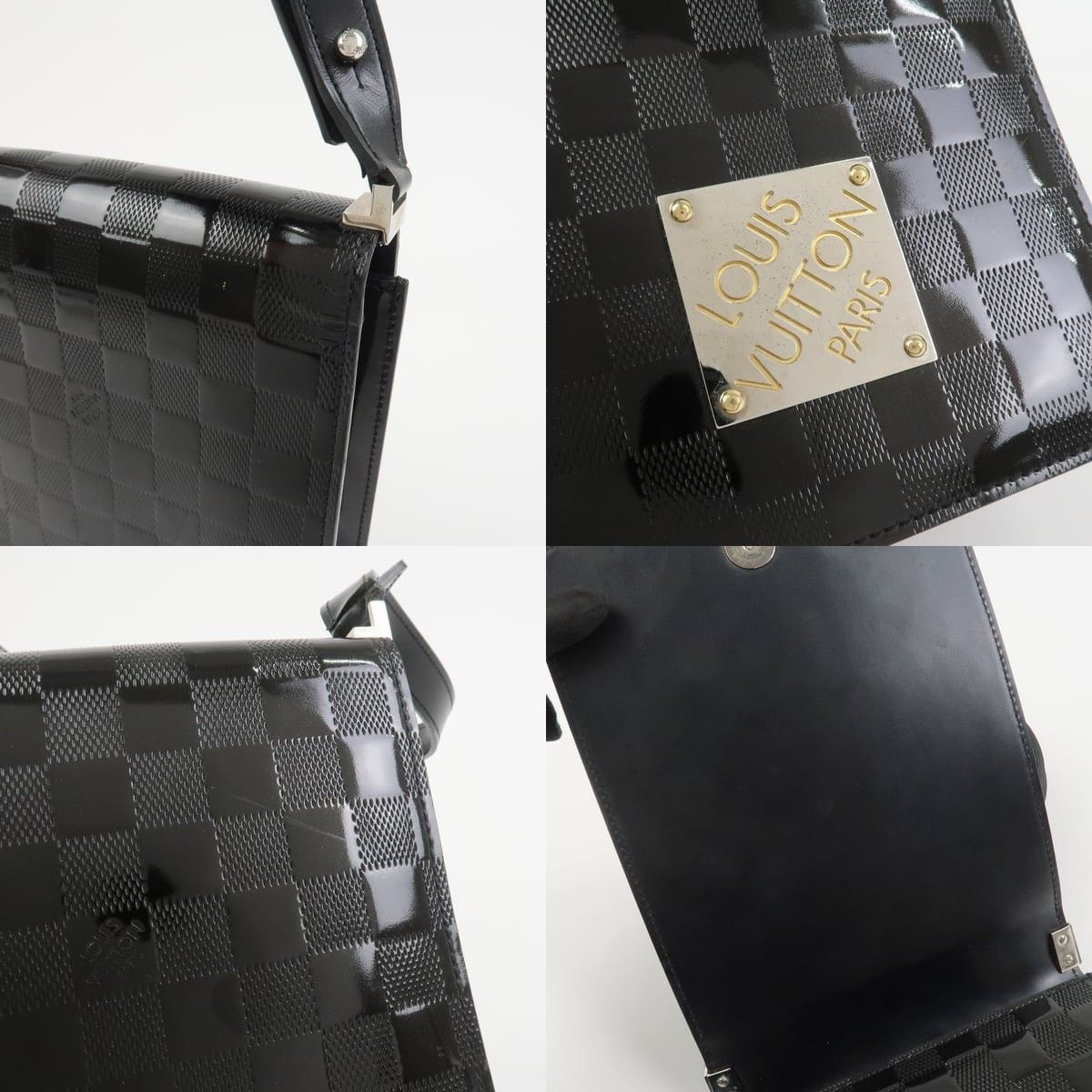Louis Vuitton Louis Vuitton Damier Vernis Club Shoulder Bag Patent Black Size ONE SIZE - 6 Thumbnail
