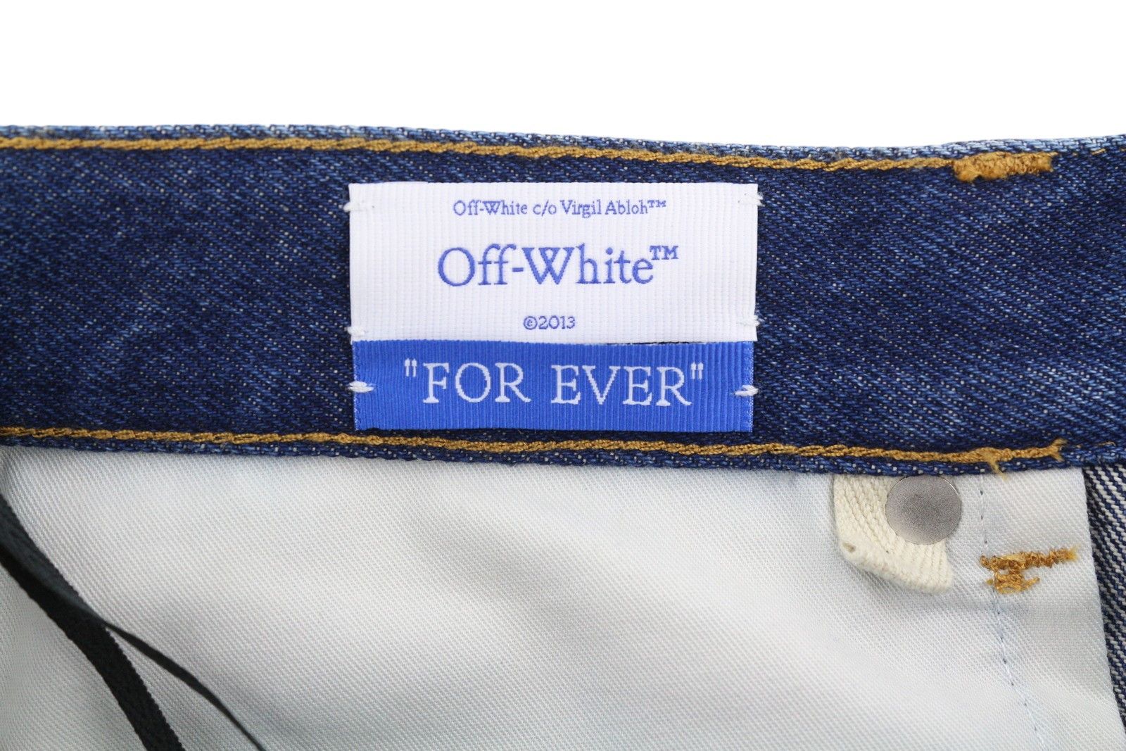 Off-White ARR SKATE W34 Washed Blue Regular Button Fly 84396 Size US 34 / EU 50 - 6 Thumbnail