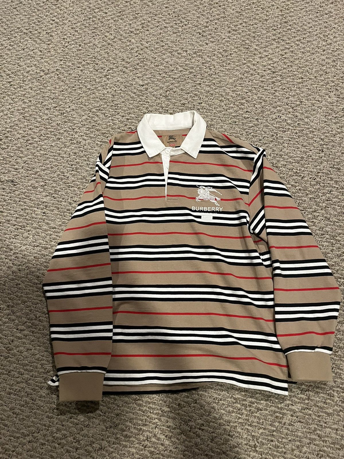 Supreme Burberry Rugby Beige Men|ラガーシャツ Supreme Burberry Rugby Beige Men|ラガーシャツ