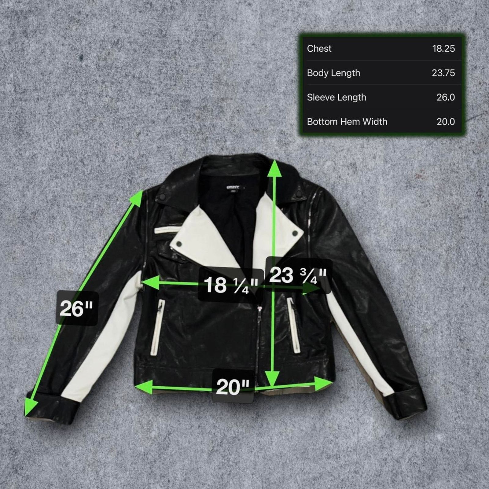 DKNY DKNY Faux Leather Black & White Y2K Moto Jacket Size L / US 10 / IT 46 - 6 Thumbnail