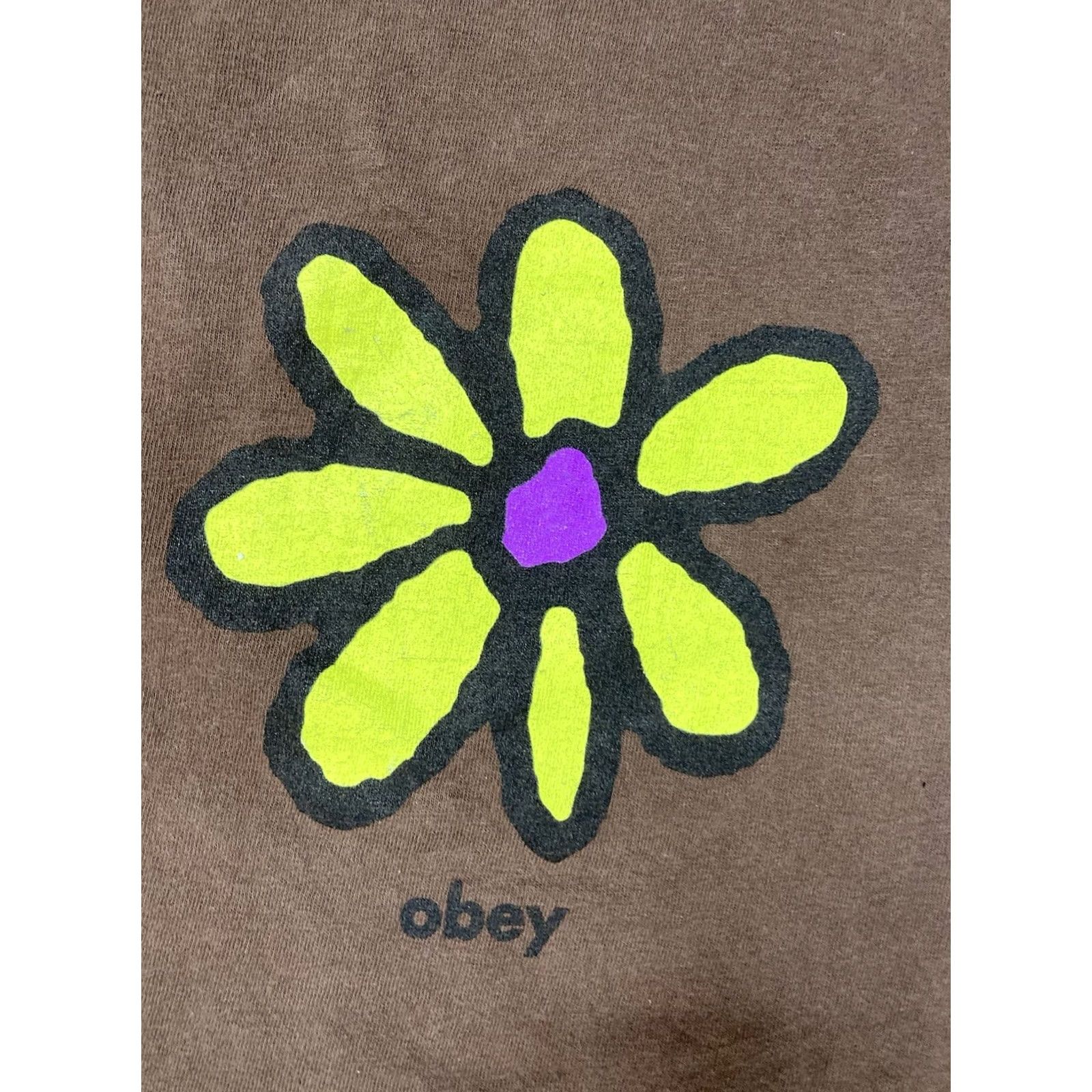 Obey VINTAGE Obey Flower Graphic T-shirt Men Small Brown Short Sleeve Size US S / EU 44-46 / 1 - 2 Thumbnail