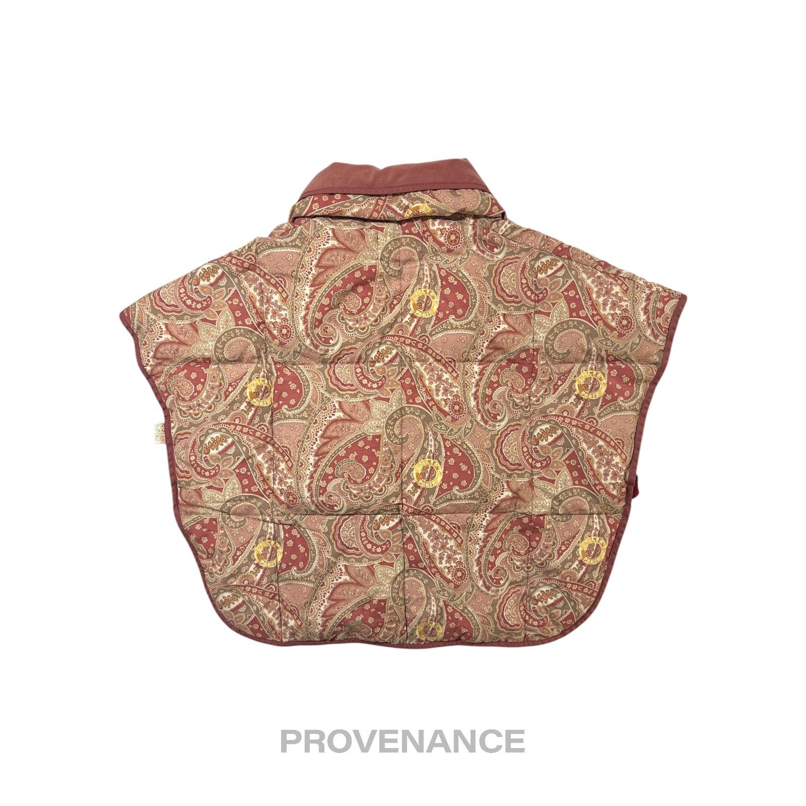 Celine 🔴 Celine Logo Padded Down Vest - Red Paisley Size ONE SIZE - 2 Thumbnail