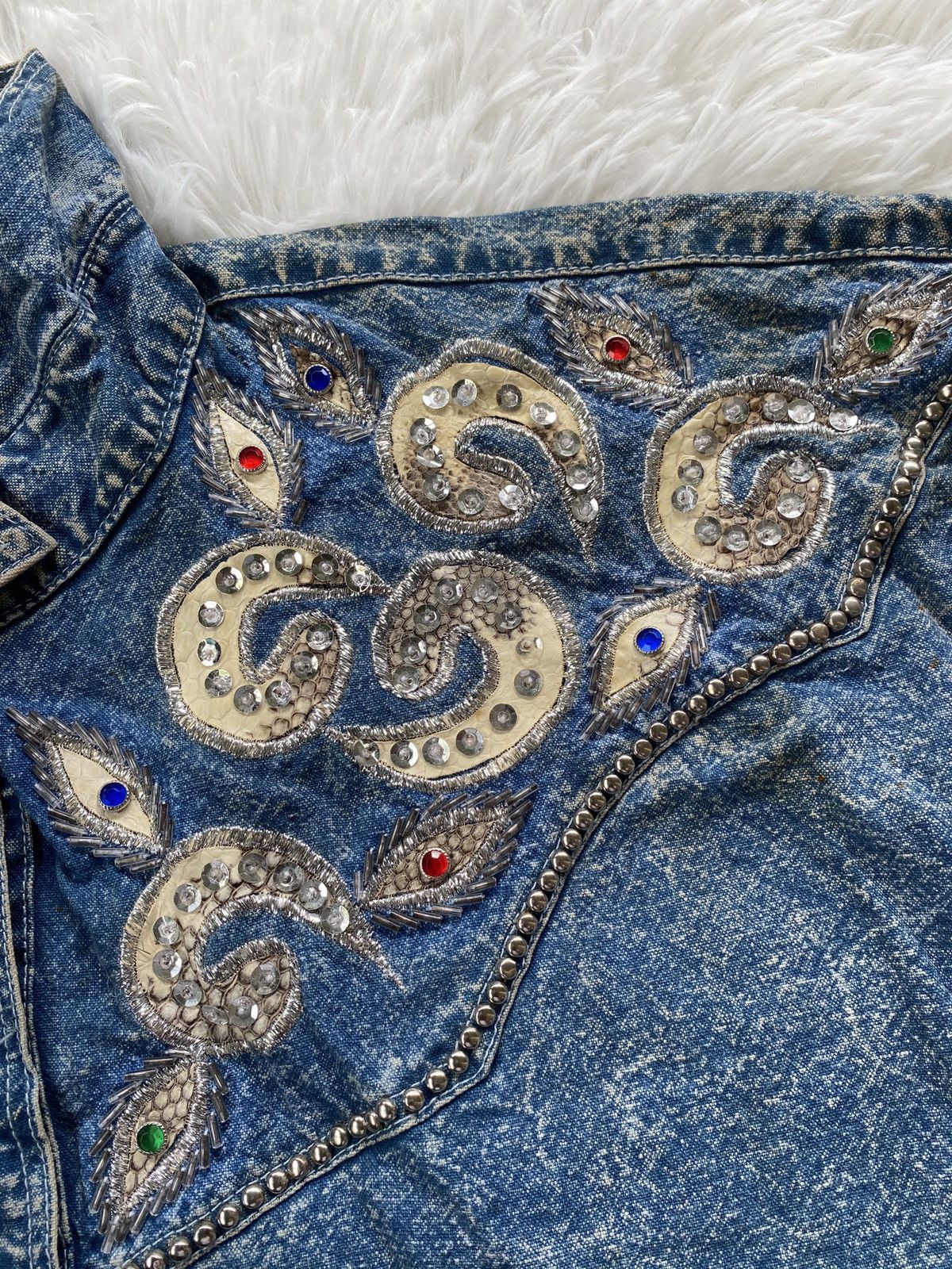 Vintage VINTAGE Lee Sands Hawaii Denim Button Jacket Women Size L / US 10 / IT 46 - 7 Thumbnail