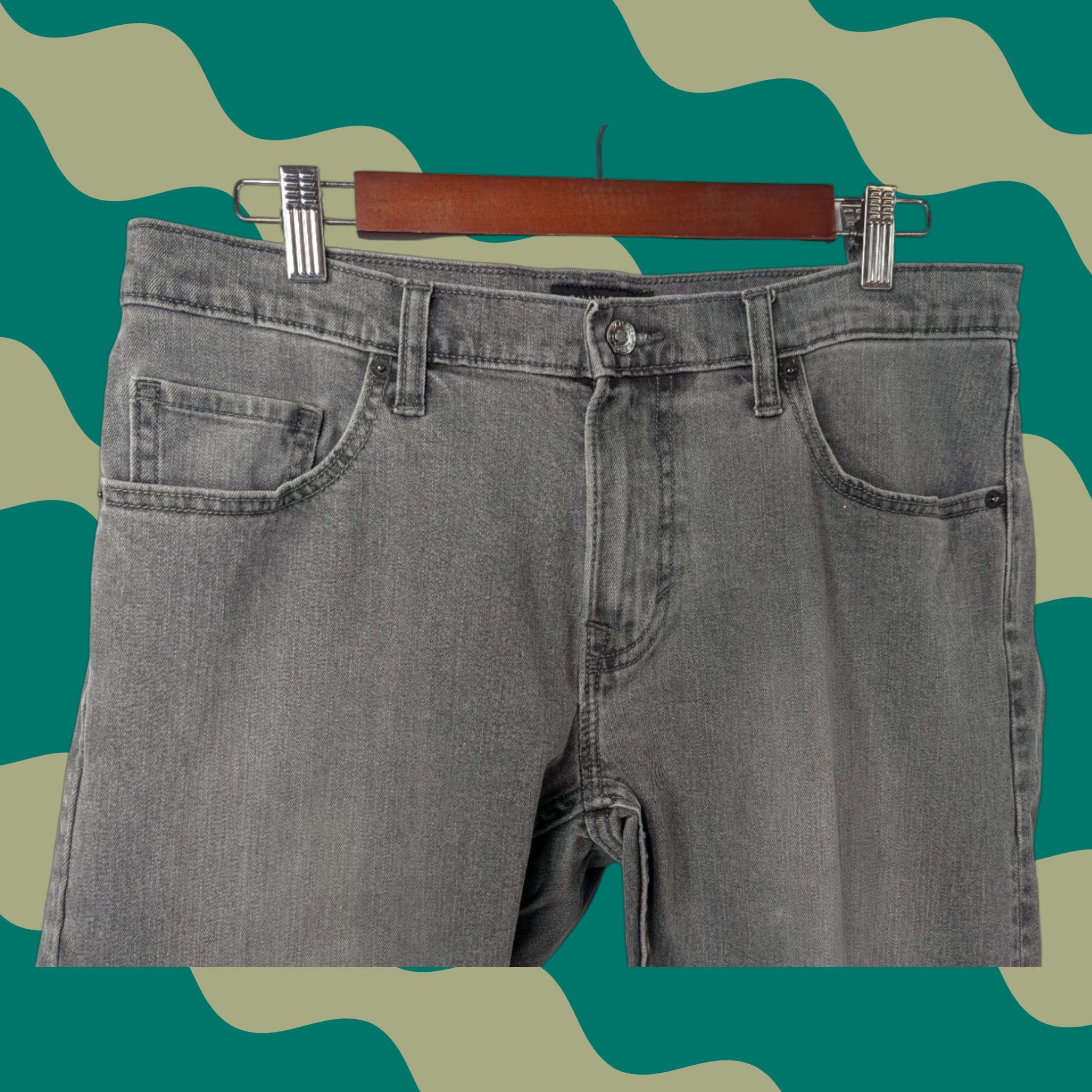 Banana Republic VINTAGE Banana Republic Jeans Denim 5-Pocket 100% Cotton Gray Gray Denim Straight Men’s Size 33X32 Size US 33 - 1 Thumbnail