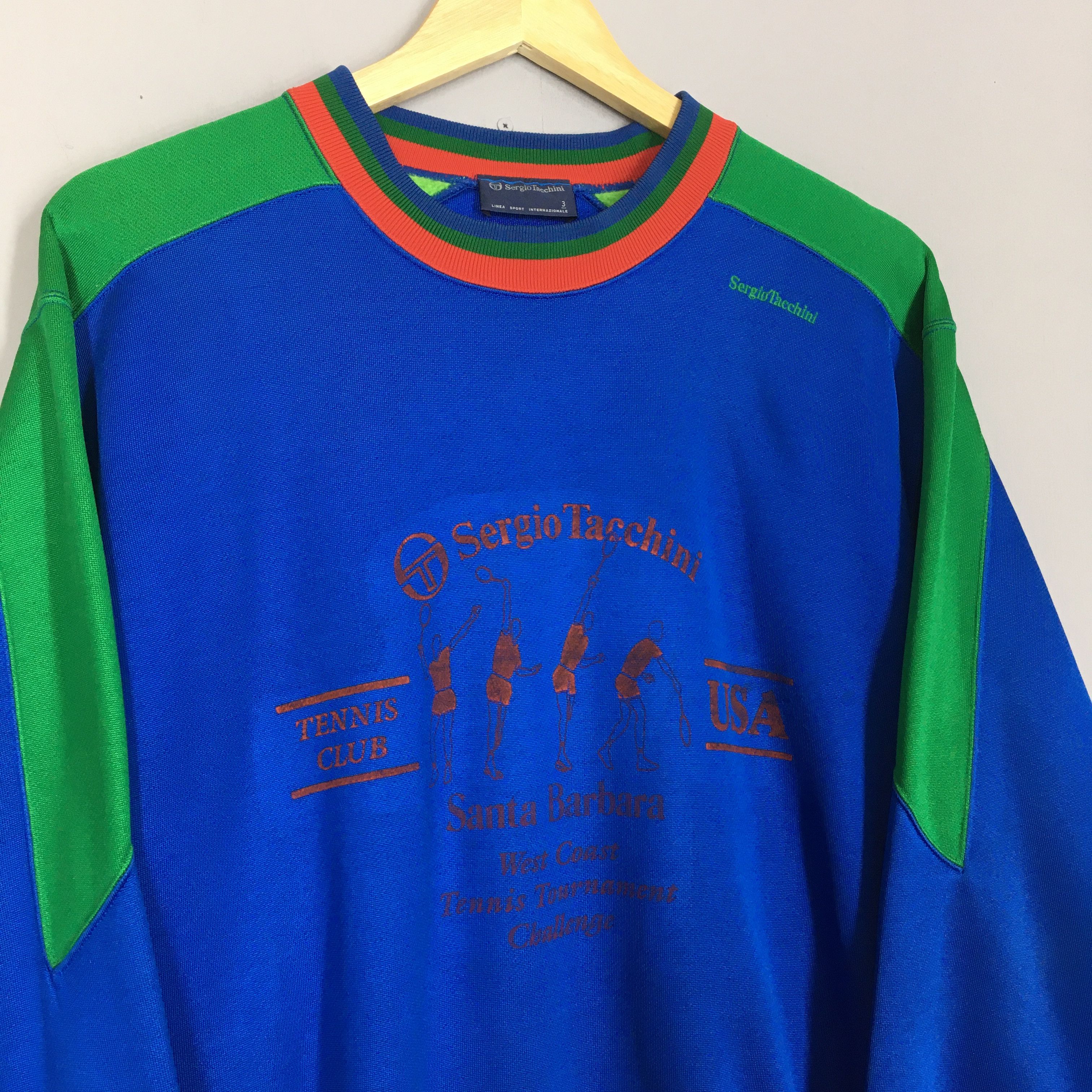 Sergio Tacchini Vintage 90s Sergio Tacchini Blue Sweatshirt Medium Size US M / EU 48-50 / 2 - 3 Thumbnail