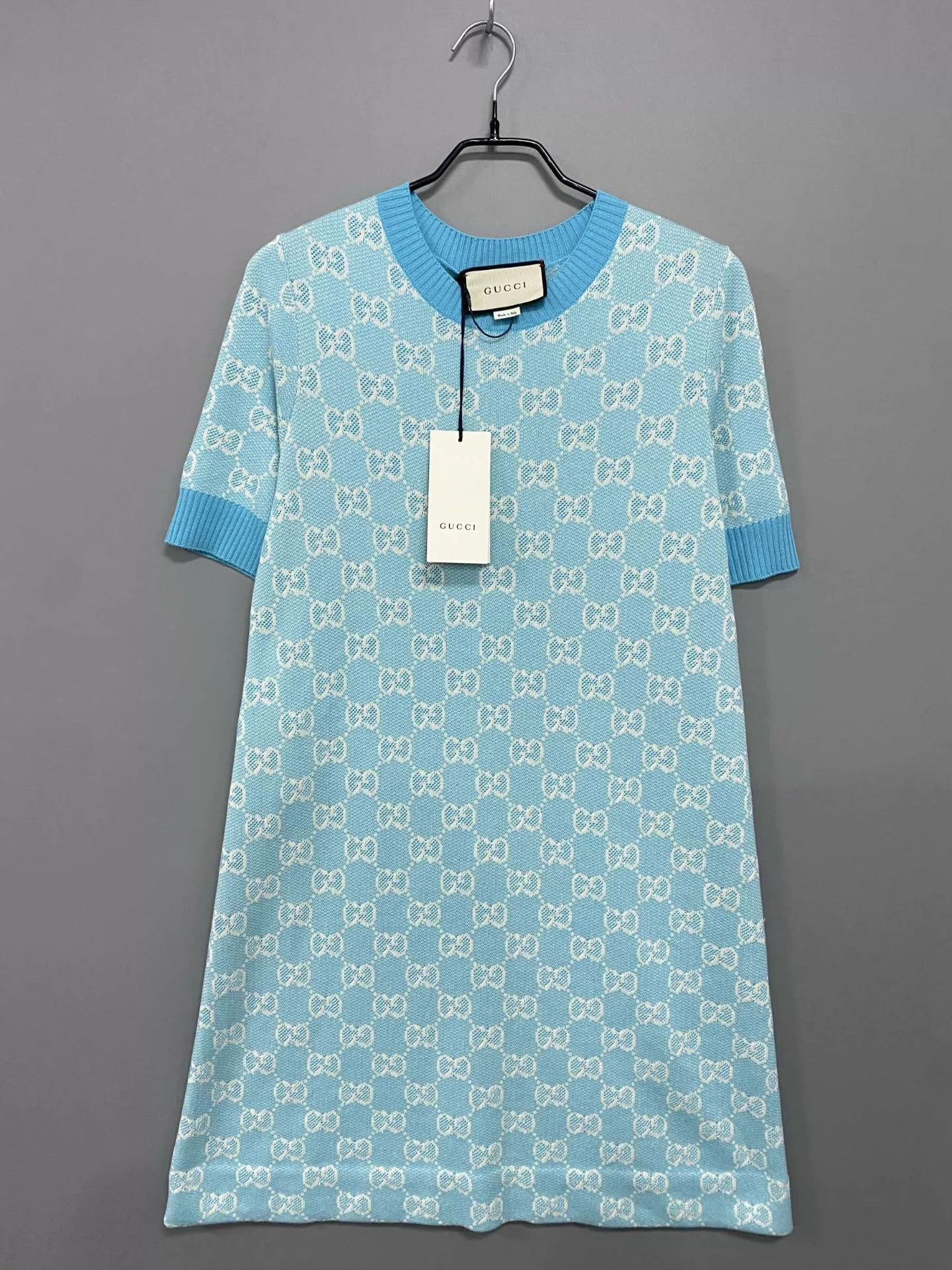 Gucci GUCCI Blue Allover Jacquard Dress M Size M / US 6-8 / IT 42-44 - 1 Thumbnail