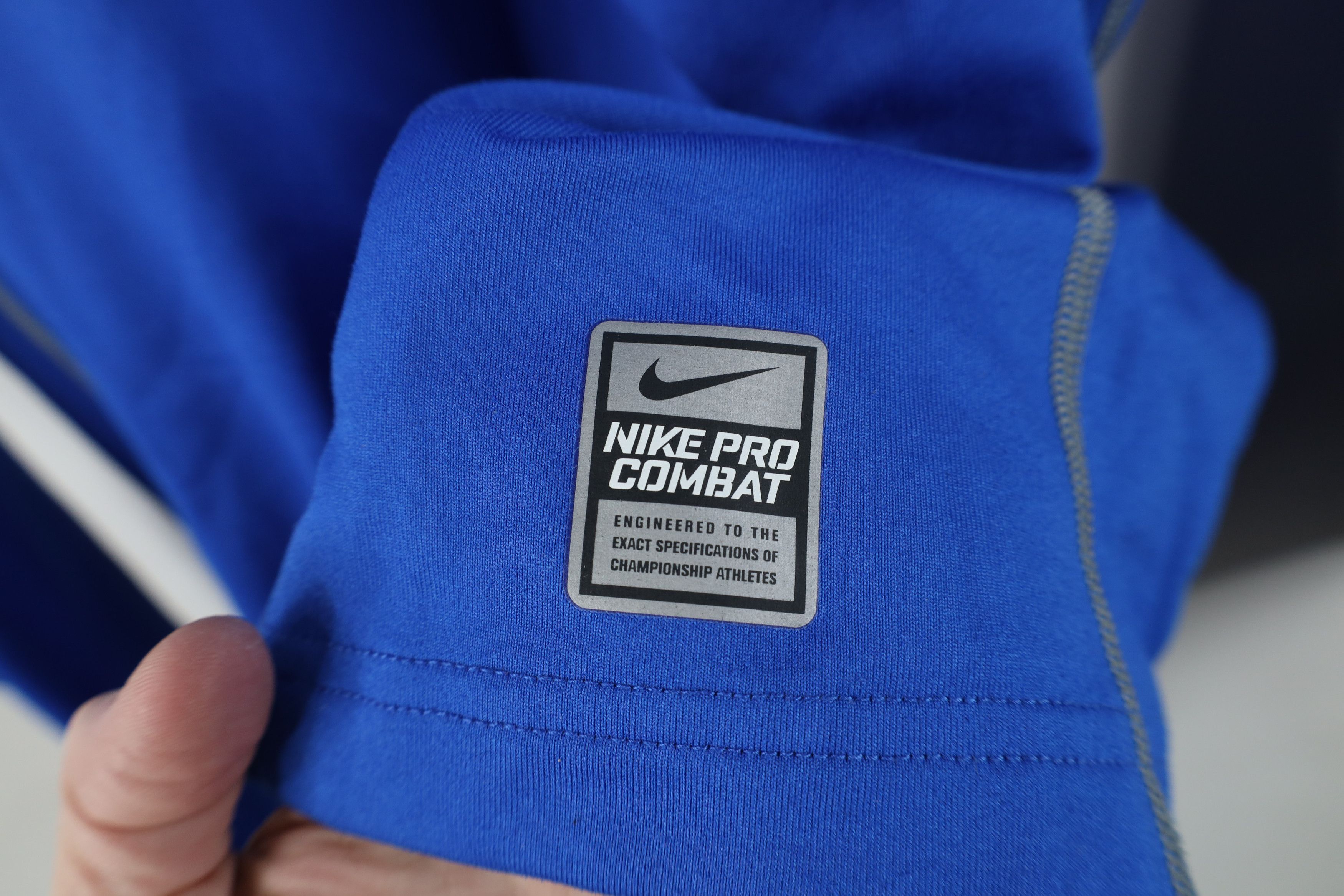 Nike Nike Pro Combat Hyperwarm Fitted Mock Neck T-Shirt Blue Size US S / EU 44-46 / 1 - 4 Thumbnail