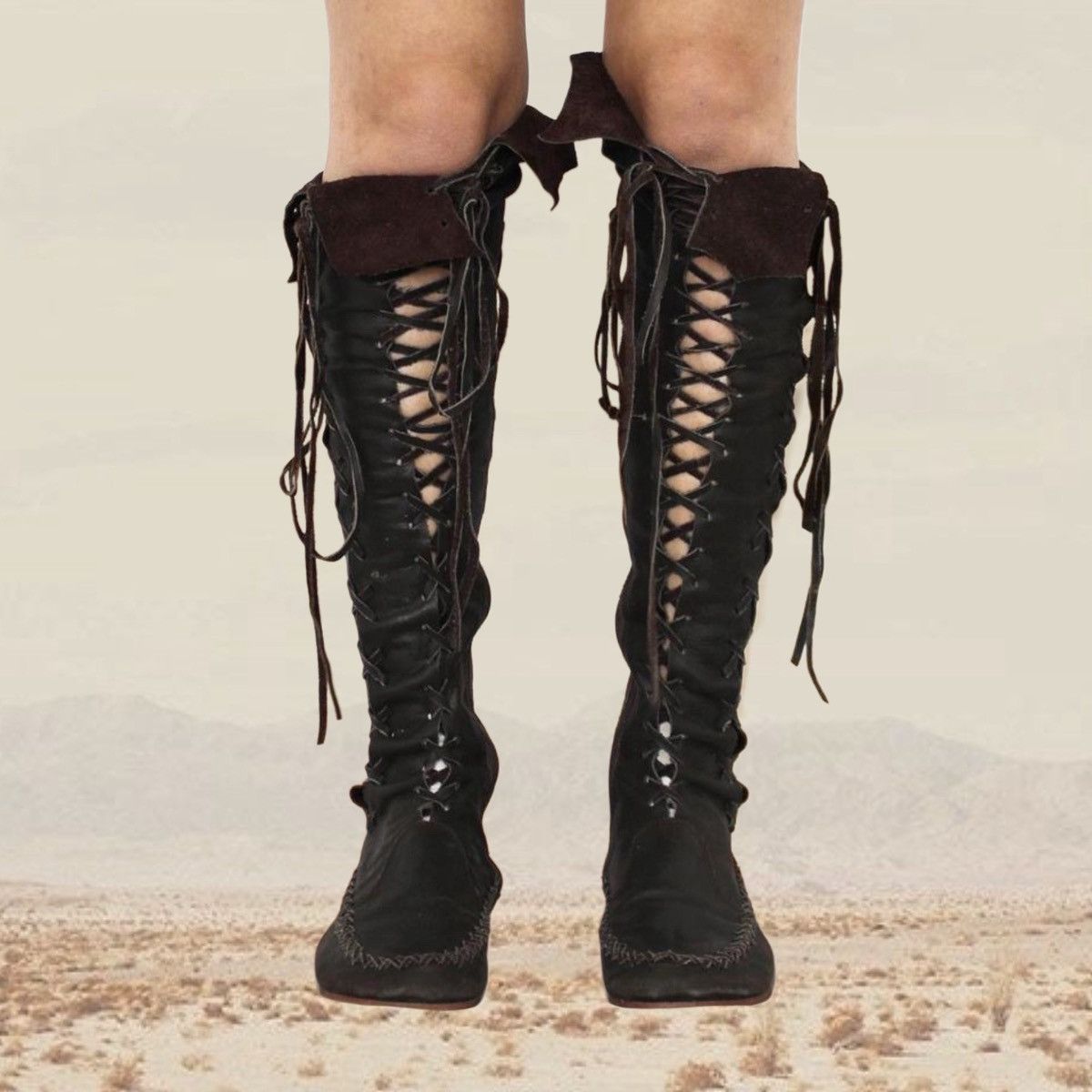 Vintage 🍂CORSET ELF BOOTS🍂 Size US 10 / IT 40 - 2 Thumbnail